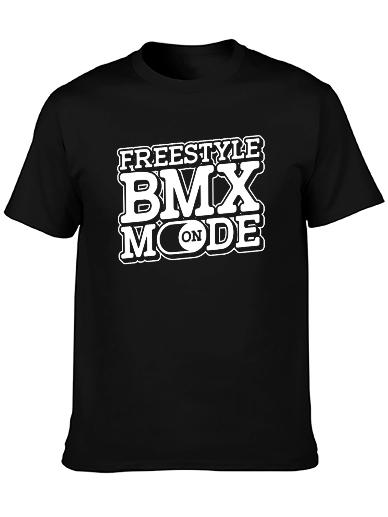 Freestyle BMX Mode On Black Graphic Tee Shirt