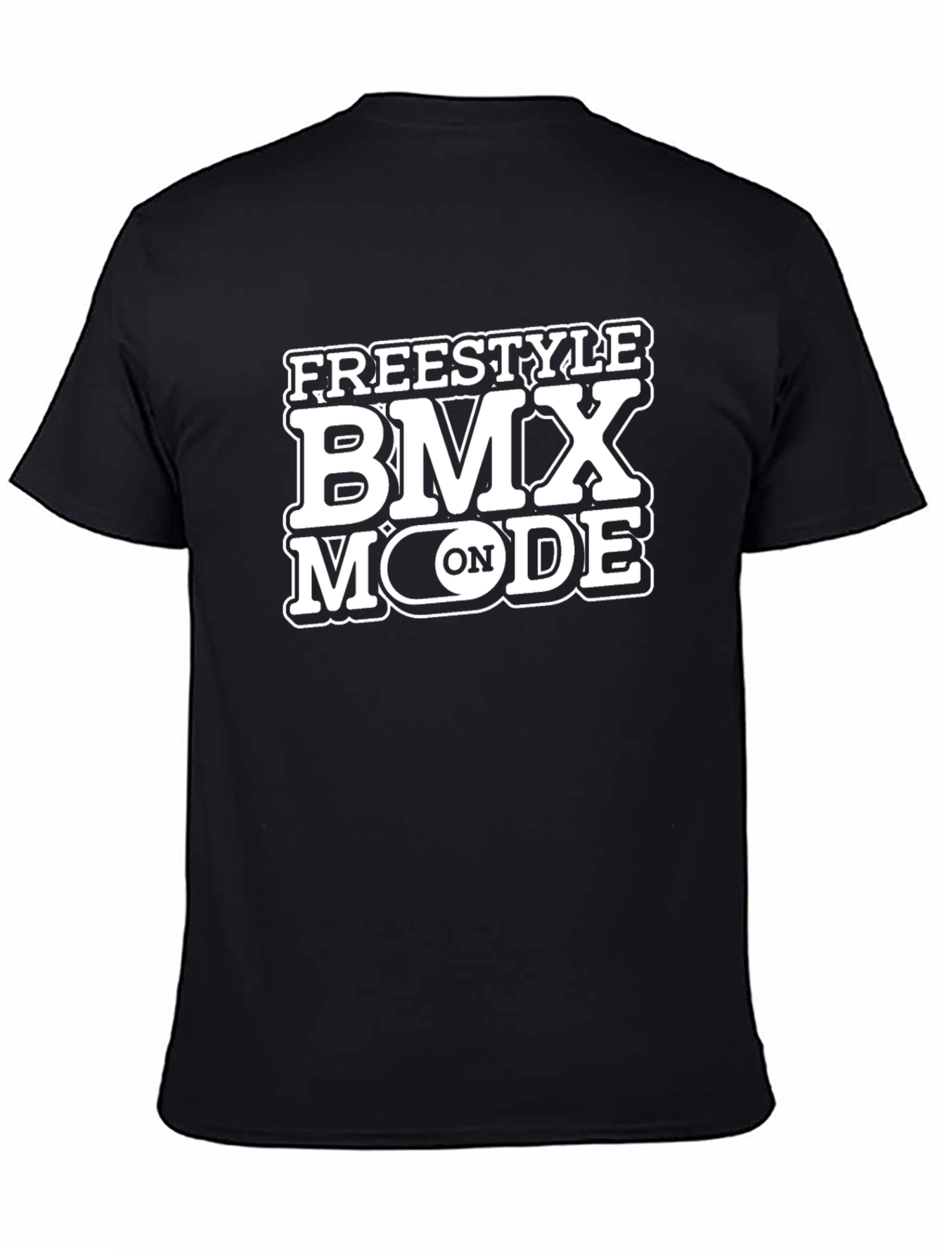 Freestyle BMX Mode On Black Graphic Tee Shirt