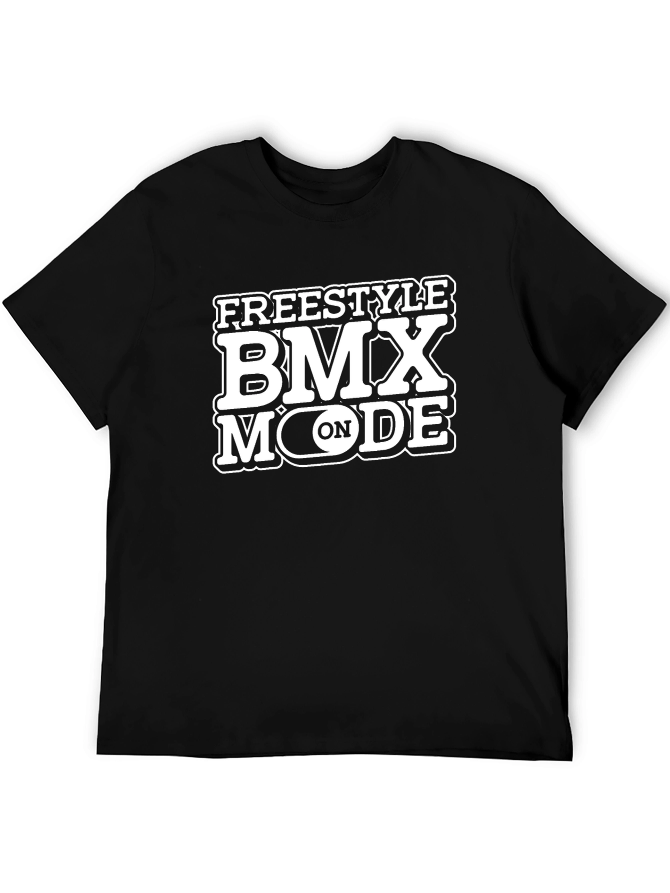Freestyle BMX Mode On Black Graphic Tee Shirt