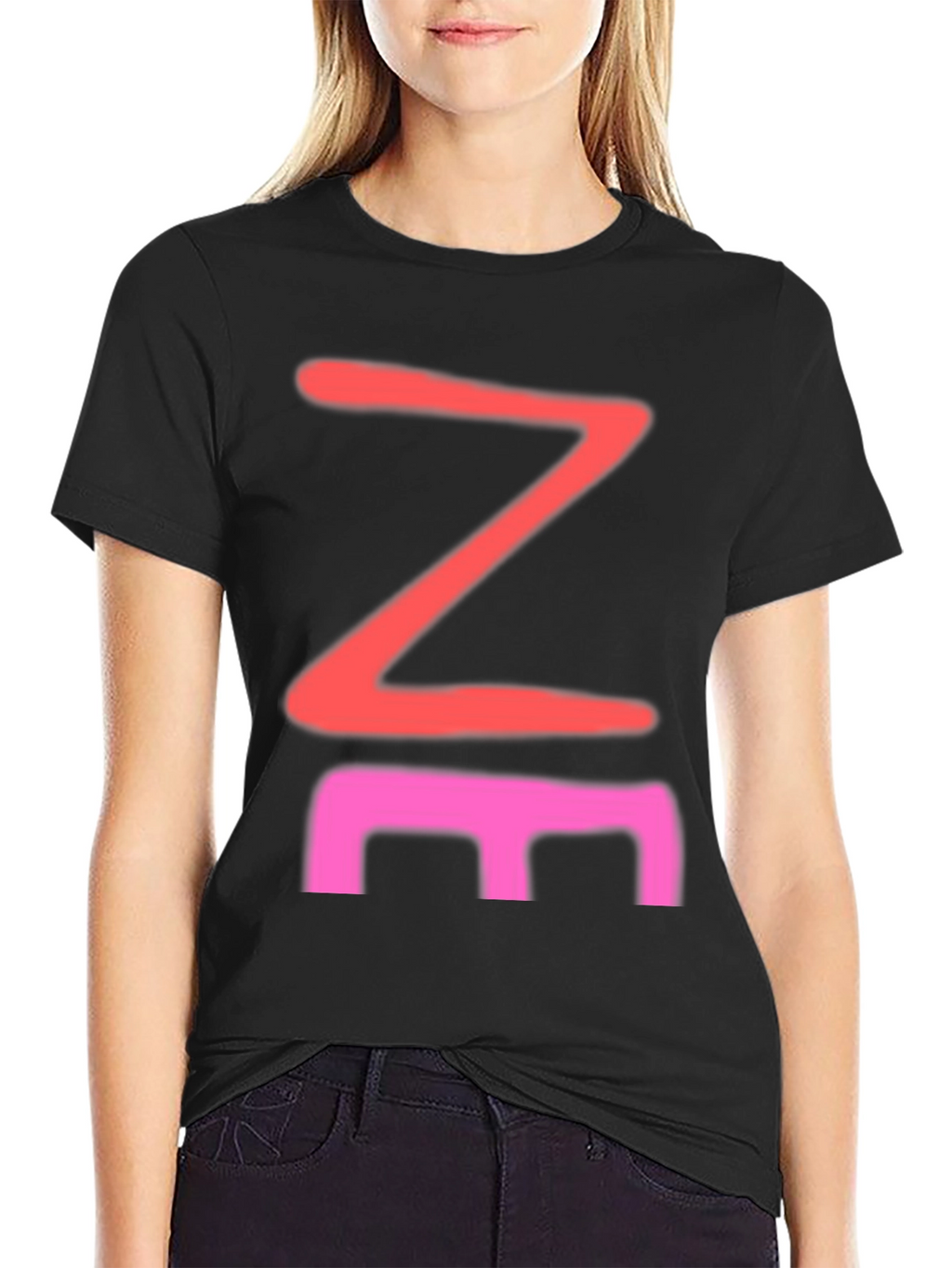 Abstract Graphic Tee - Black Cotton Blend