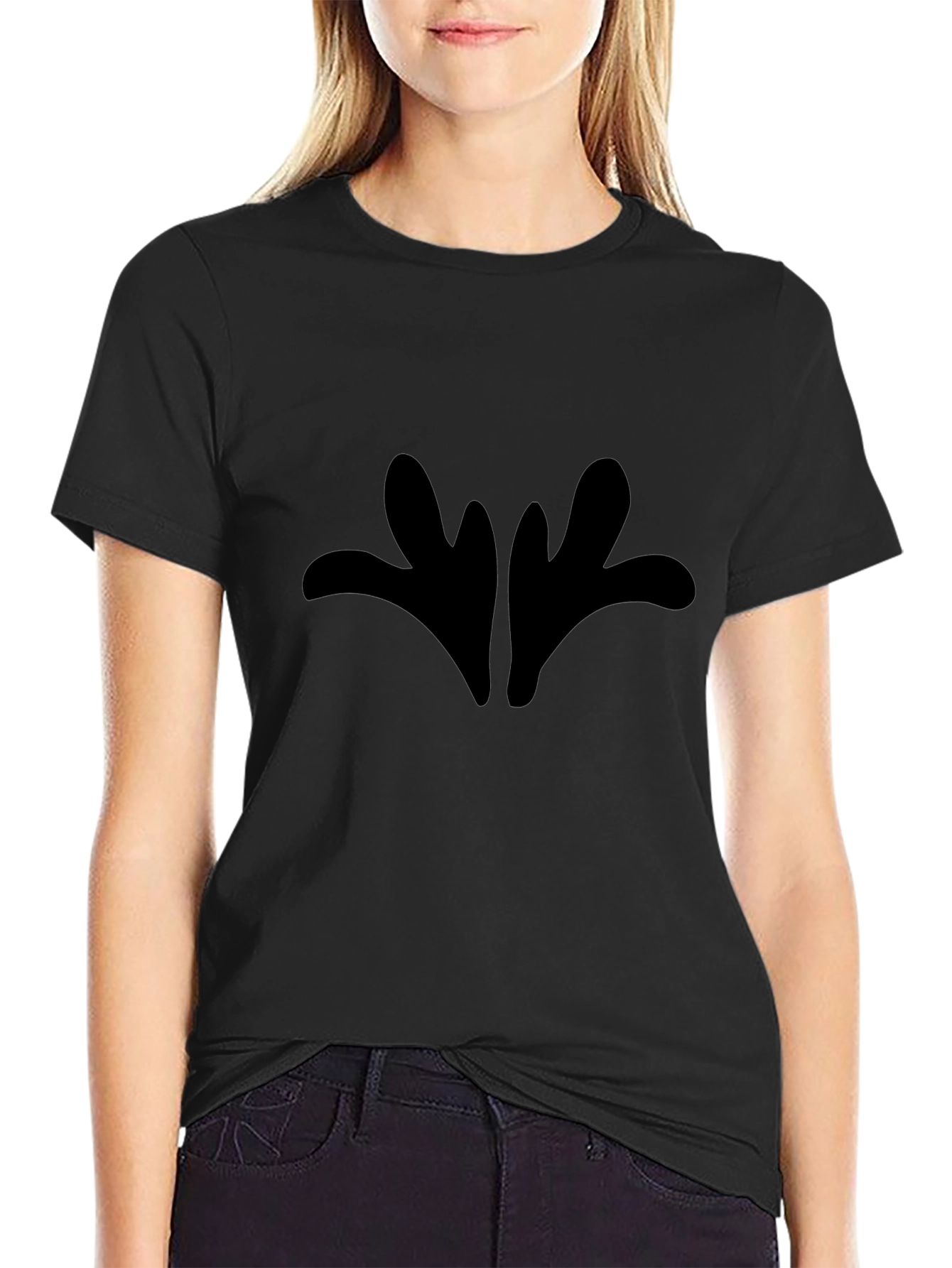 Minimalist Graphic Black Cotton T-Shirt - Modern Design