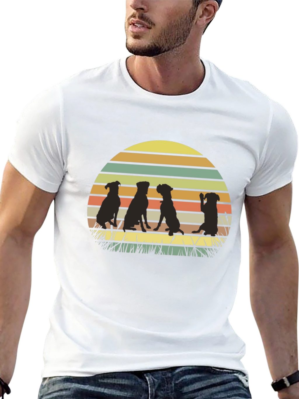 Dog Silhouette Sunset T-Shirt