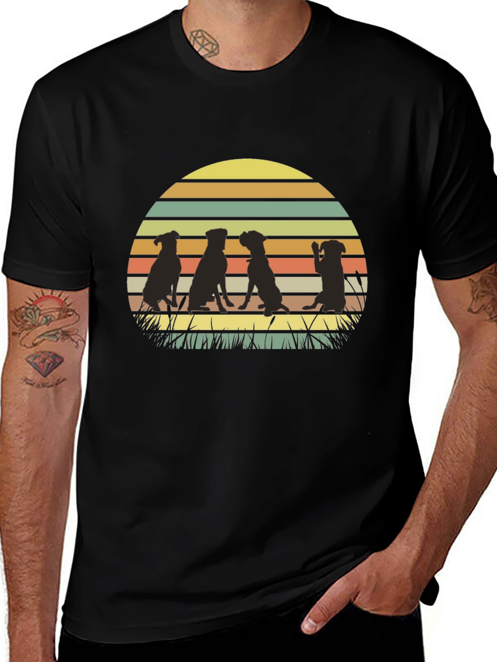 Dog Silhouette Sunset T-Shirt
