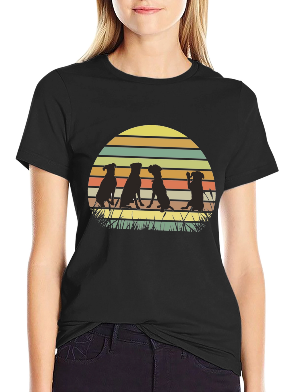 Dog Silhouette Sunset T-Shirt