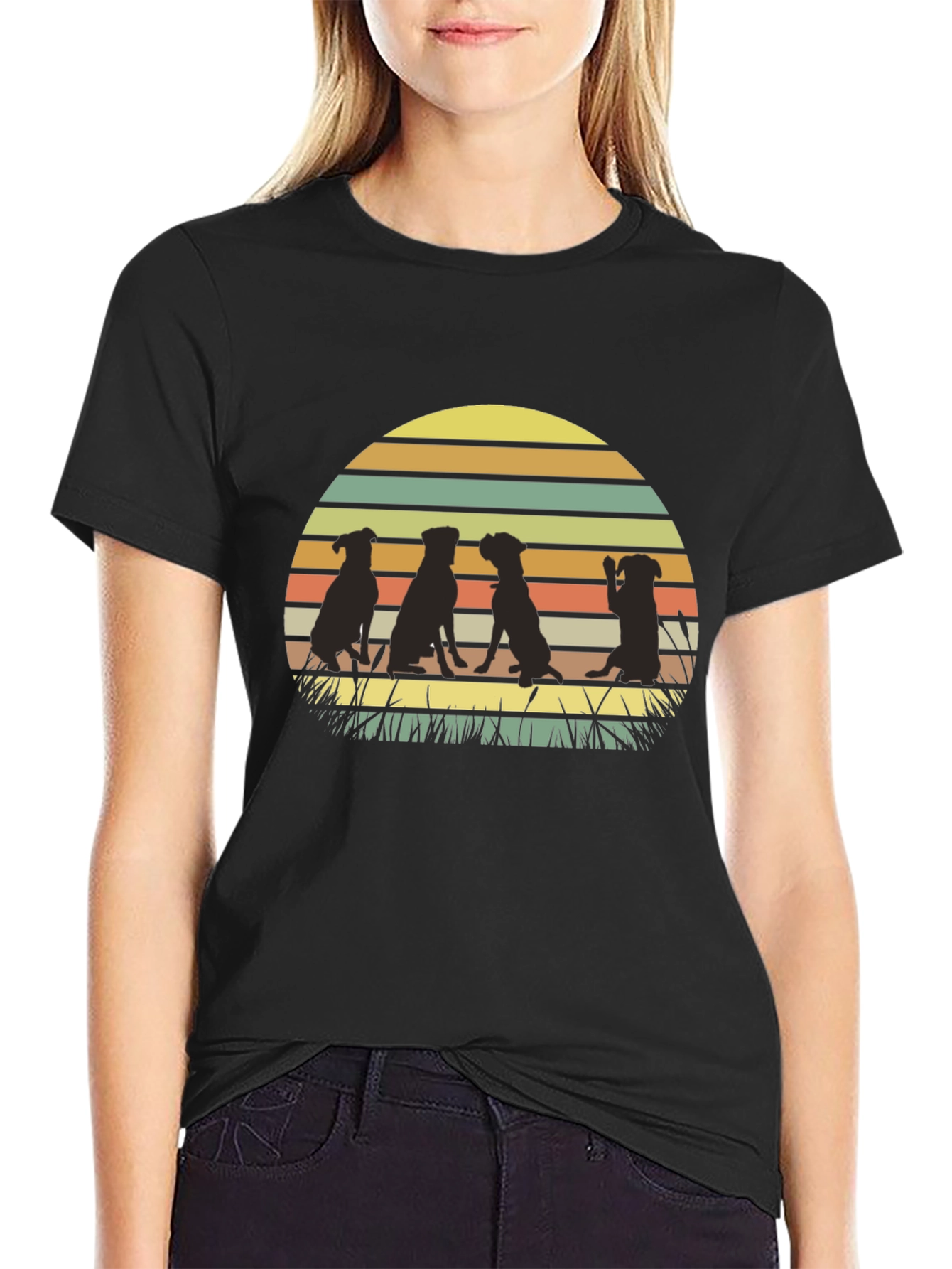 Dog Silhouette Sunset T-Shirt