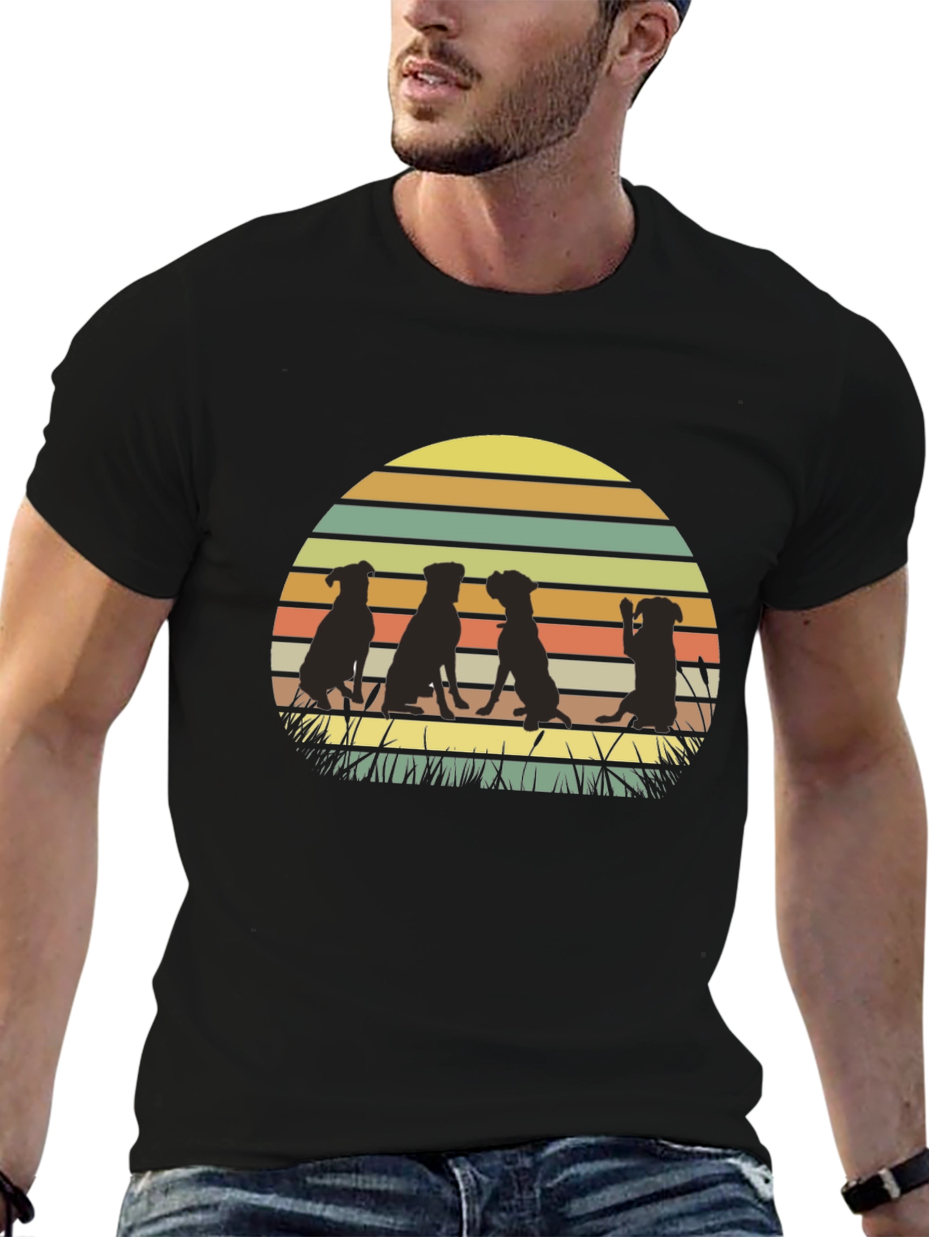 Dog Silhouette Sunset T-Shirt