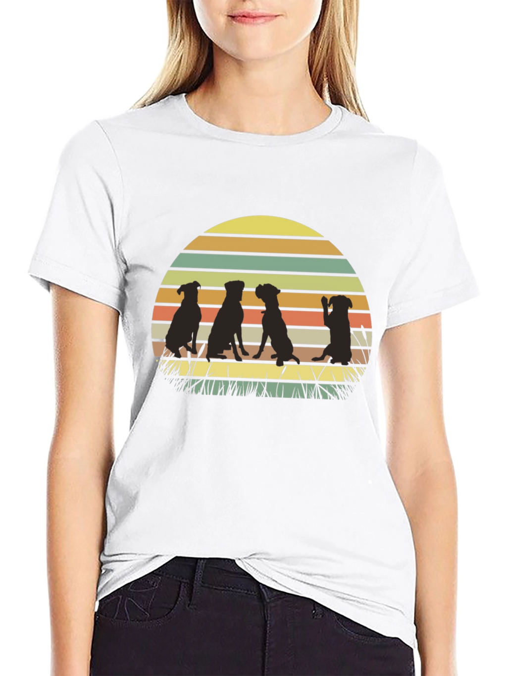Dog Silhouette Sunset T-Shirt