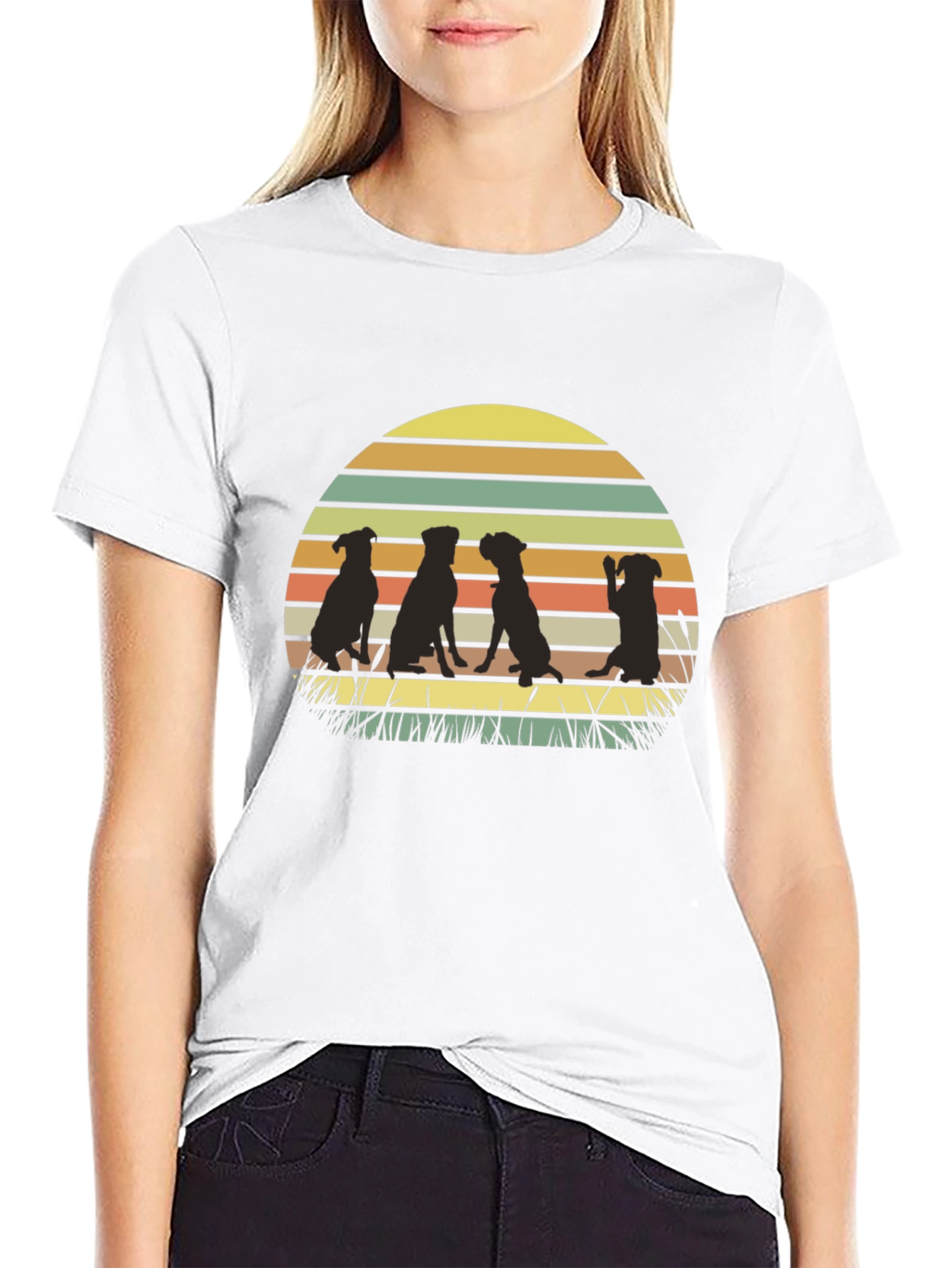 Dog Silhouette Sunset T-Shirt