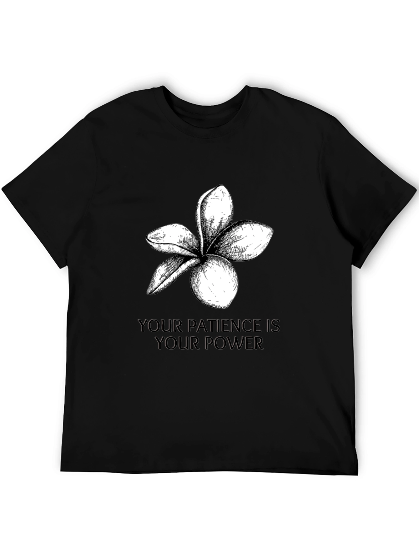 Patience is Power Black Graphic T-Shirt