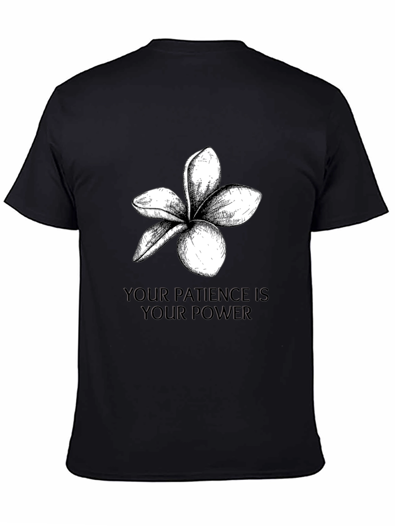 Patience is Power Black Graphic T-Shirt