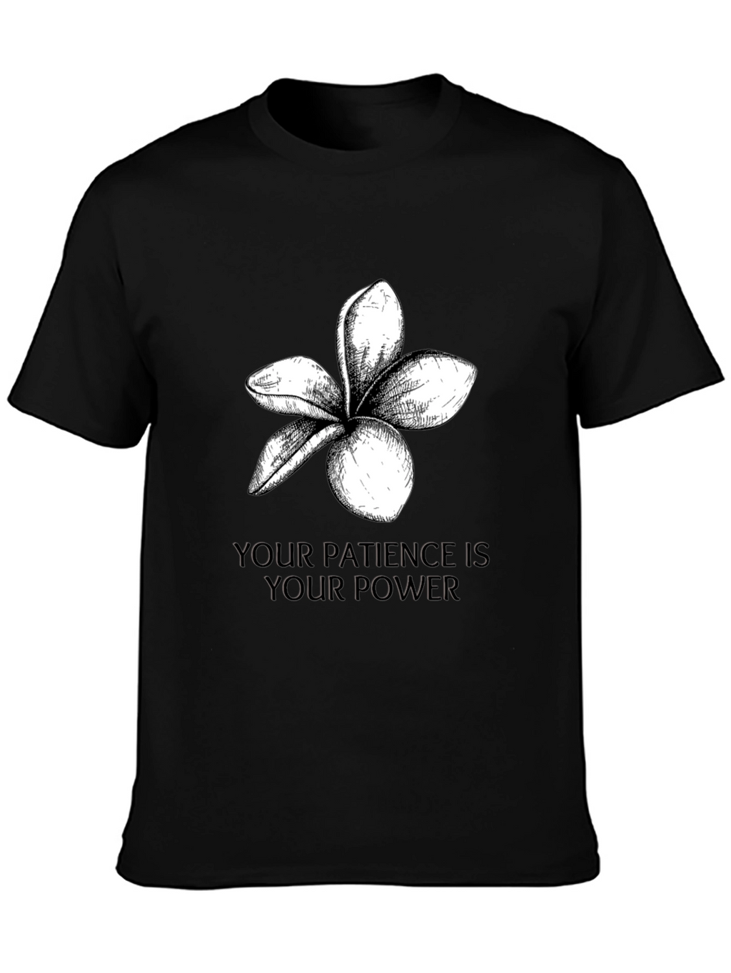 Patience is Power Black Graphic T-Shirt
