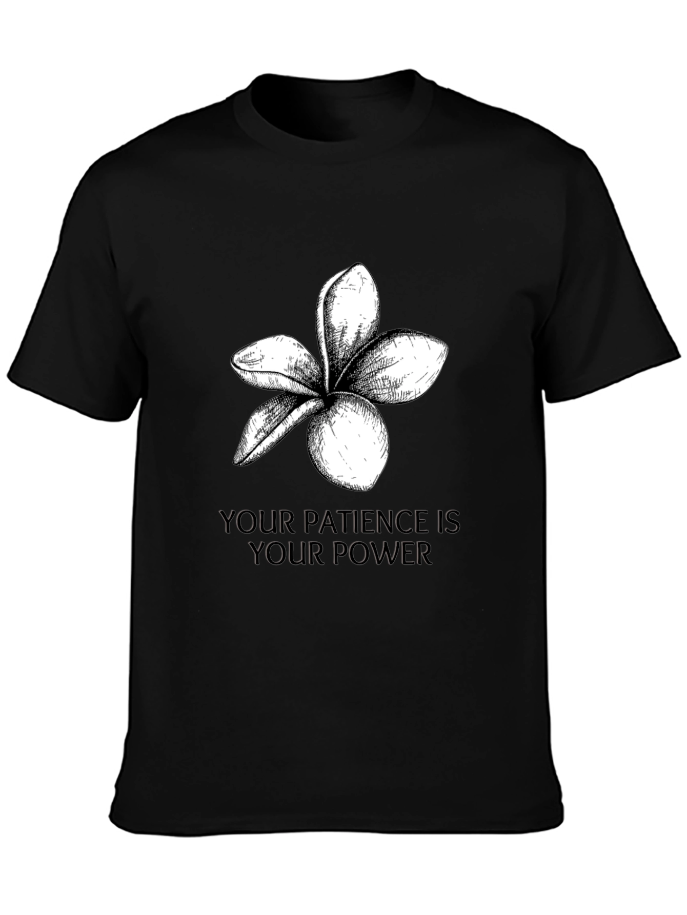Patience is Power Black Graphic T-Shirt