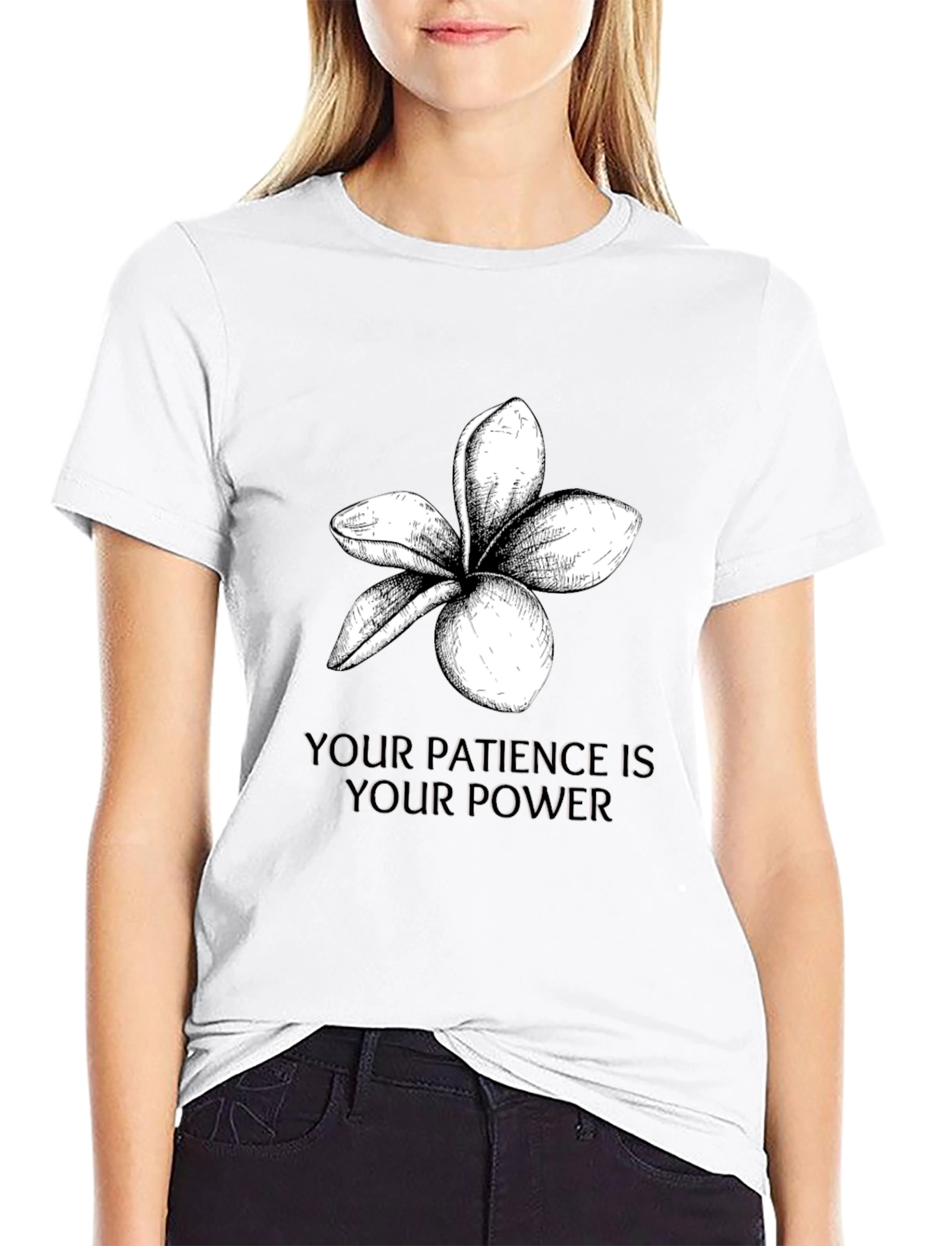Patience is Power Black Graphic T-Shirt