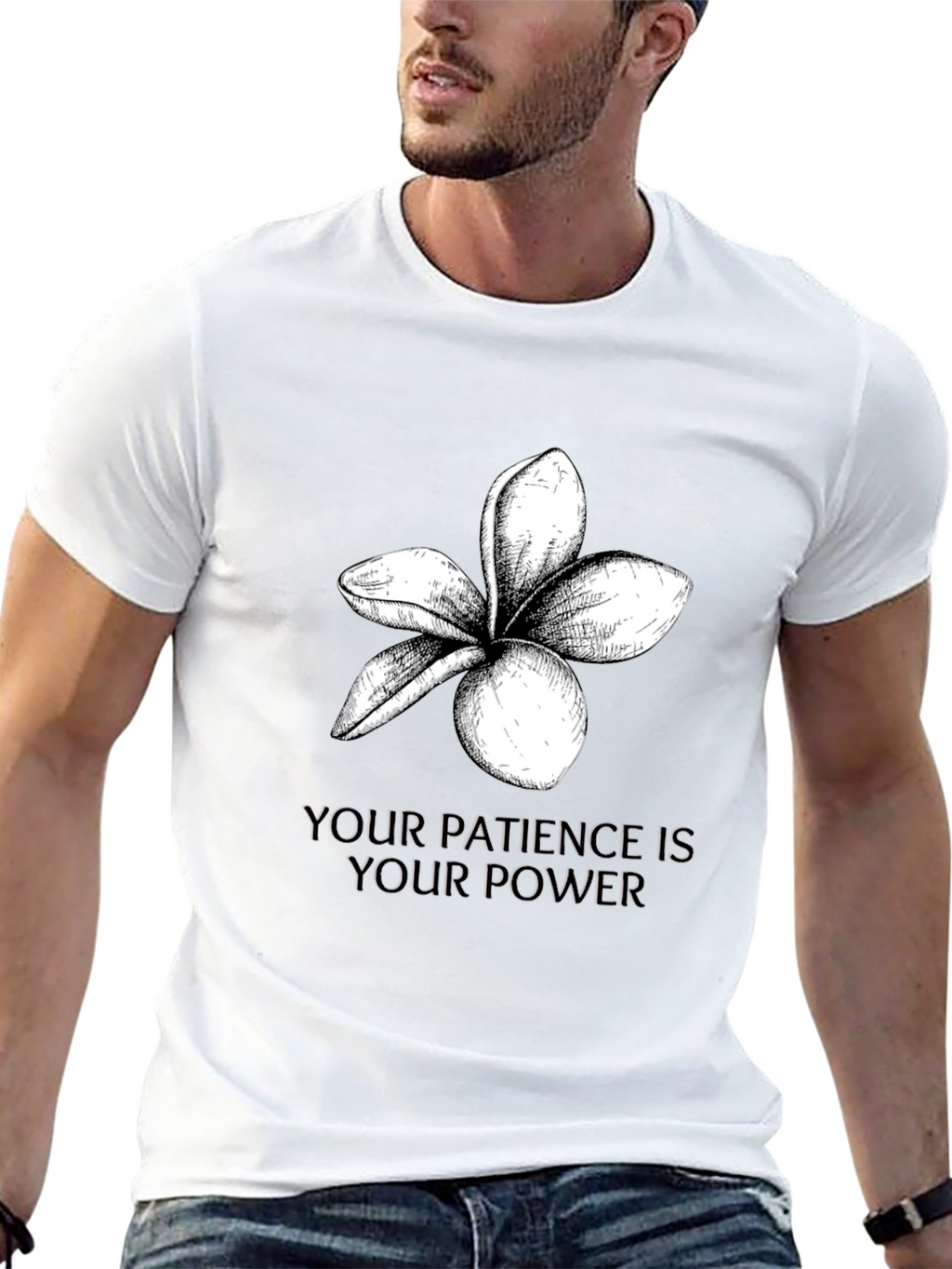 Patience is Power Black Graphic T-Shirt