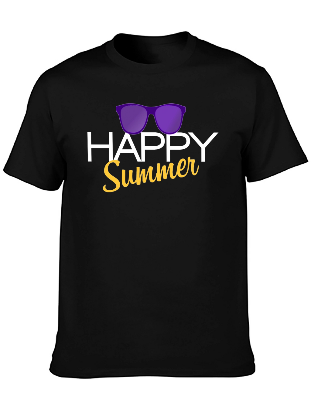 Happy Summer Graphic T-Shirt - Black