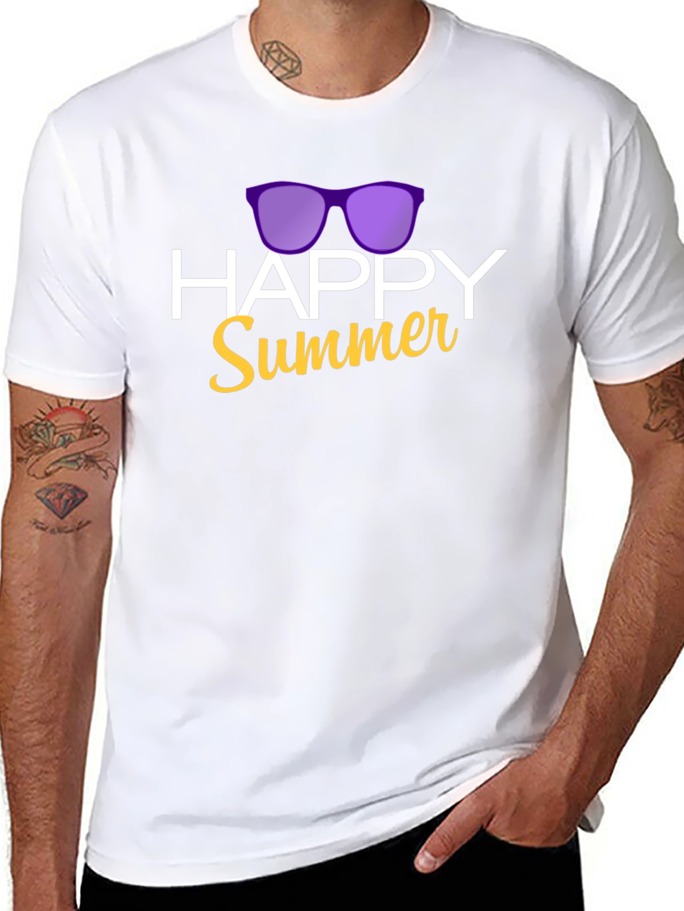 Happy Summer Graphic T-Shirt - Black