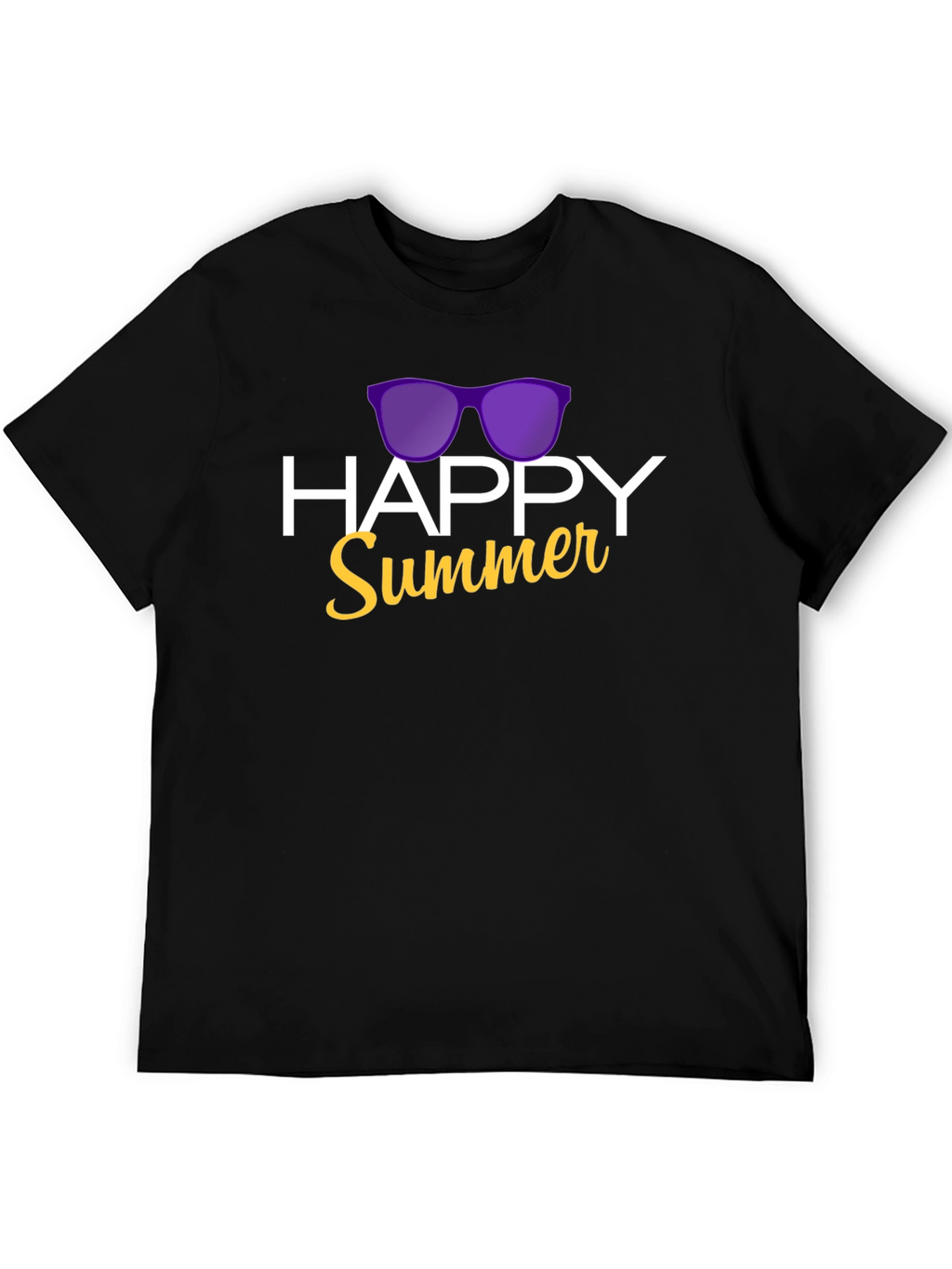 Happy Summer Graphic T-Shirt - Black