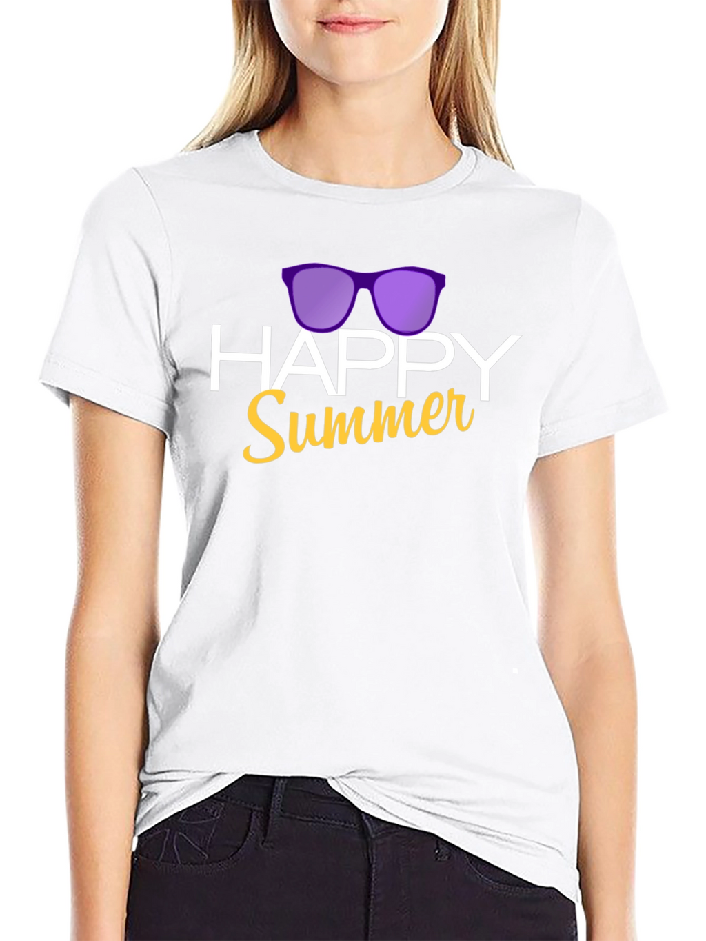Happy Summer Graphic T-Shirt - Black