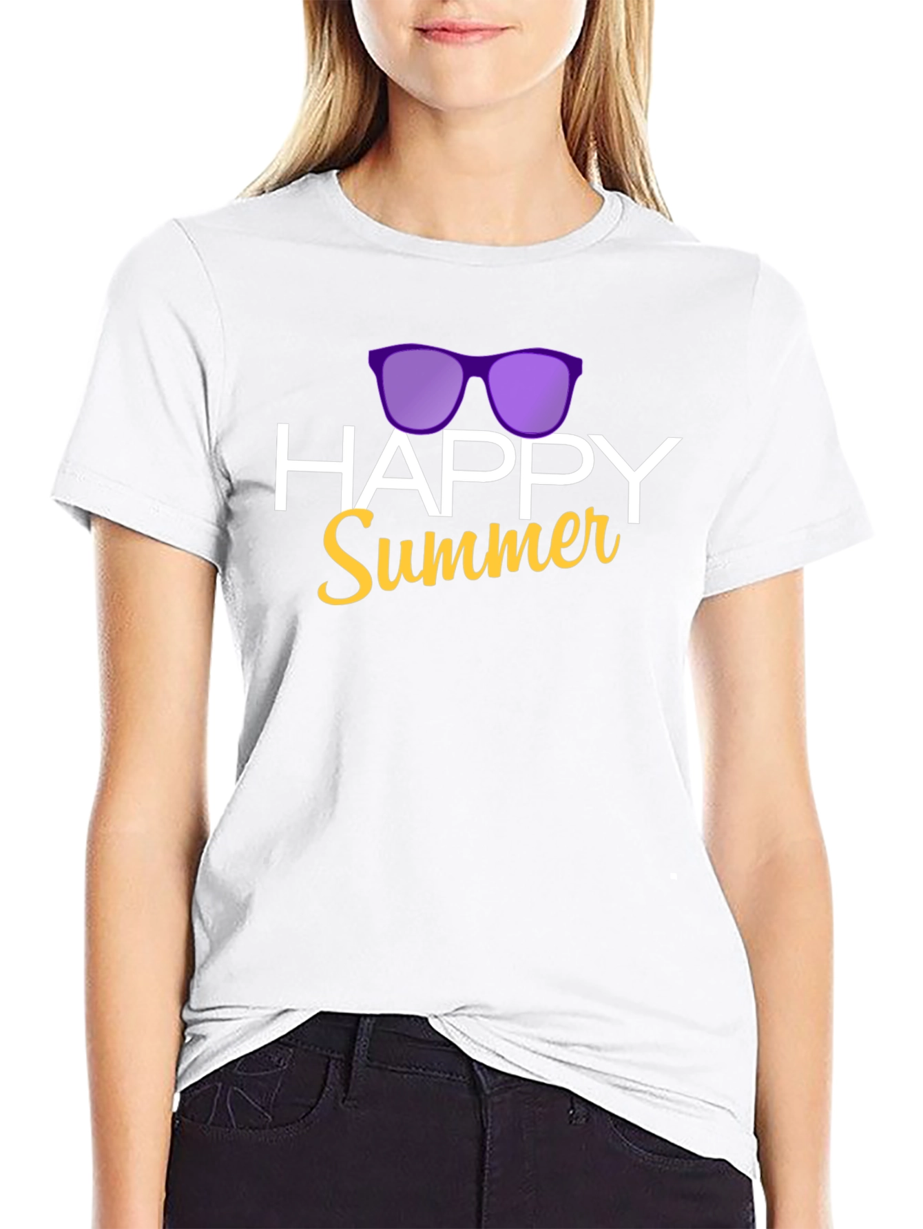Happy Summer Graphic T-Shirt - Black