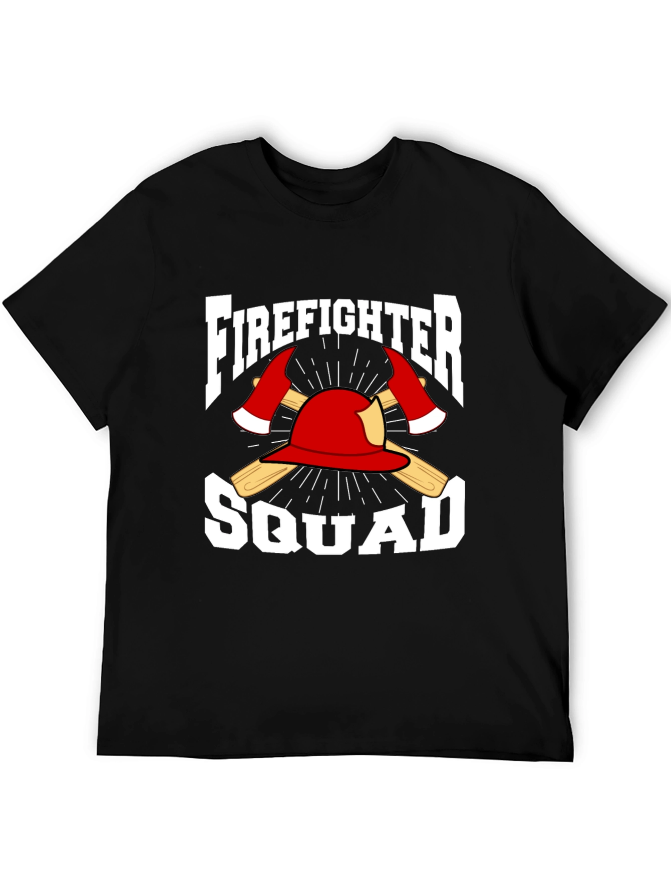 Firefighter Squad T-Shirt - Axe & Helmet Graphic Tee