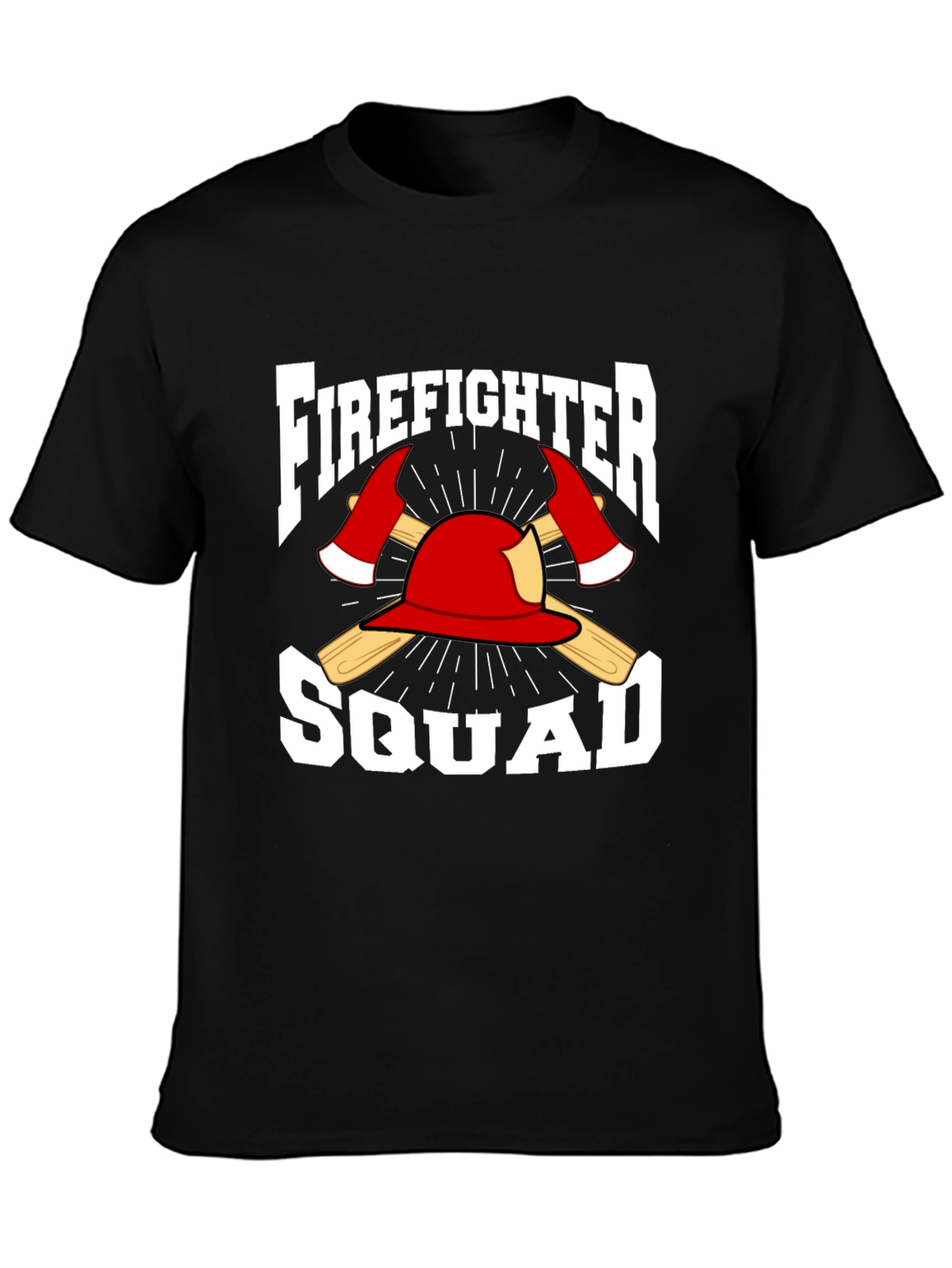 Firefighter Squad T-Shirt - Axe & Helmet Graphic Tee