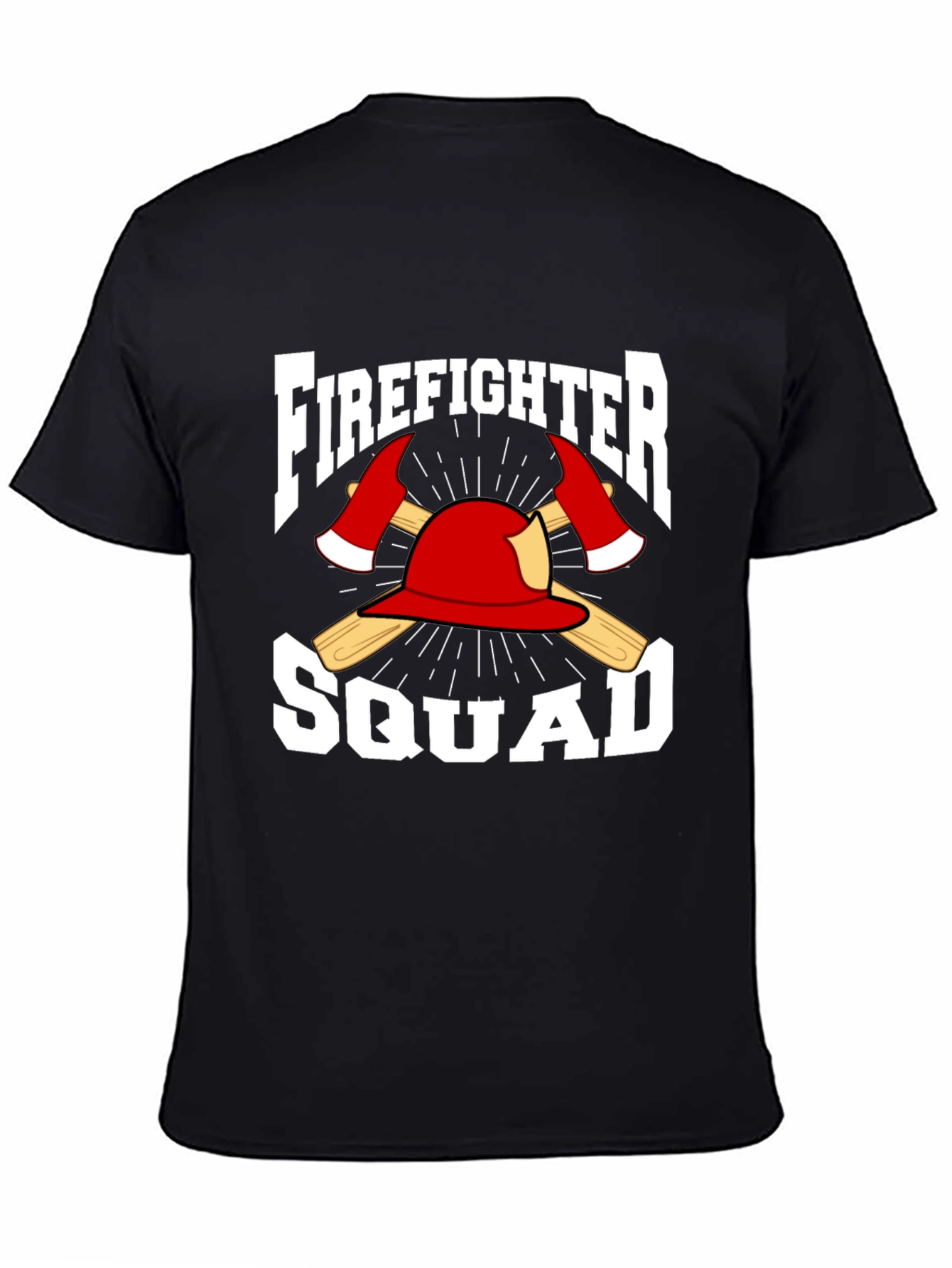 Firefighter Squad T-Shirt - Axe & Helmet Graphic Tee