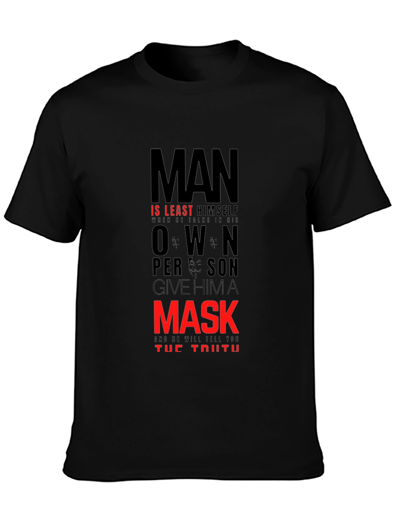 Mask T-Shirt - Man Is Least Himself Graphic Tee