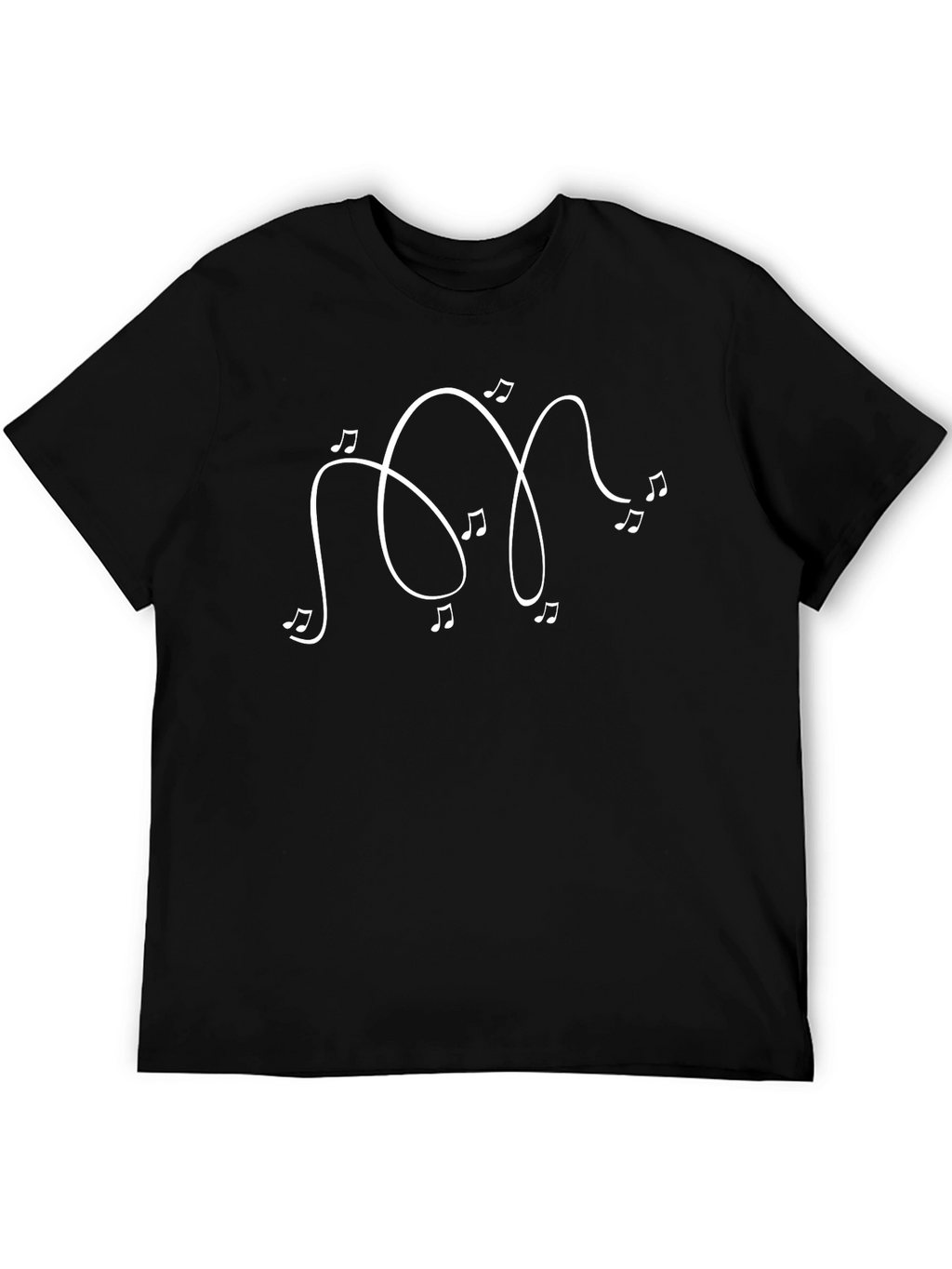 Musical Note Graphic Black T-Shirt