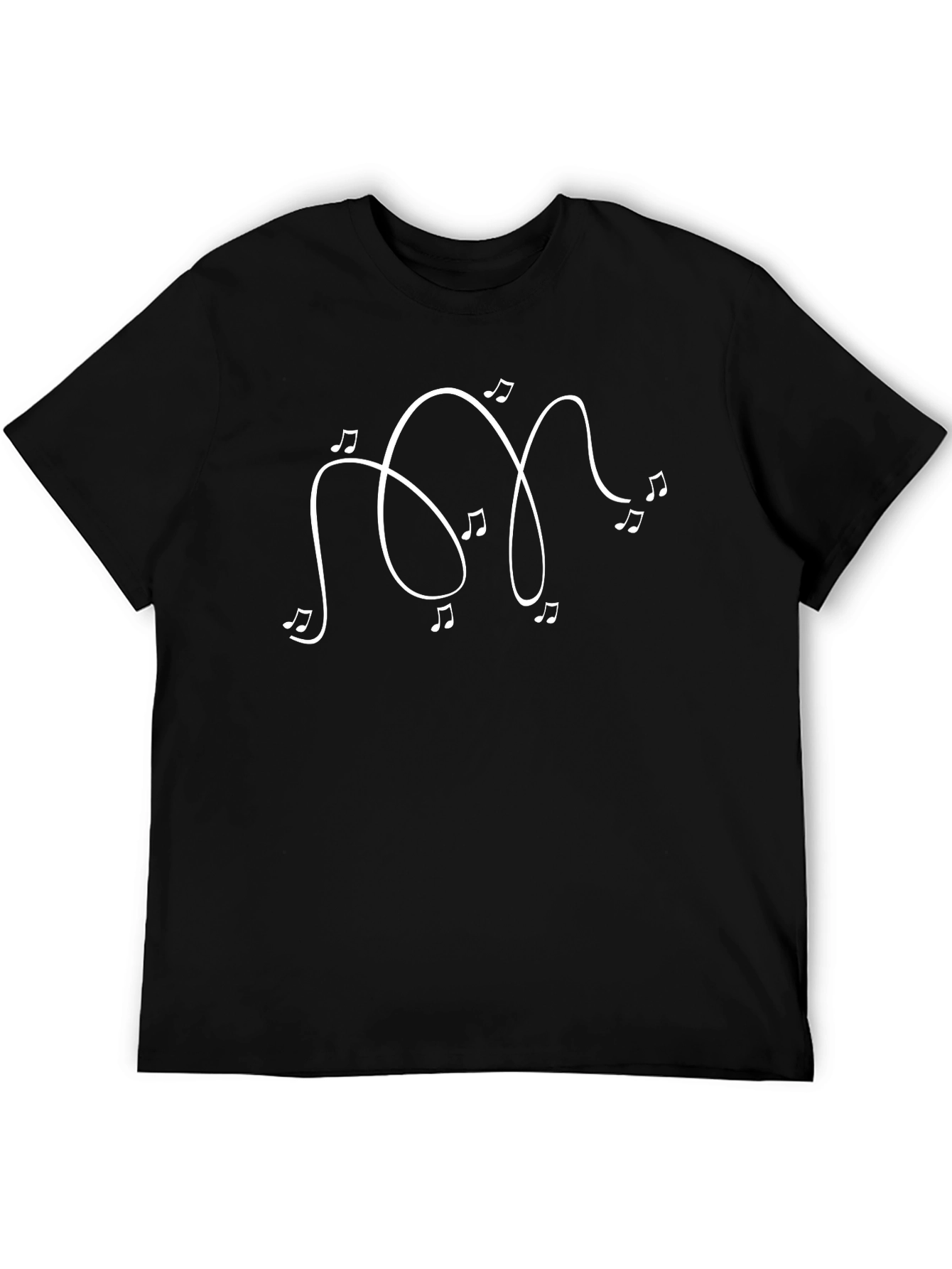 Musical Note Graphic Black T-Shirt