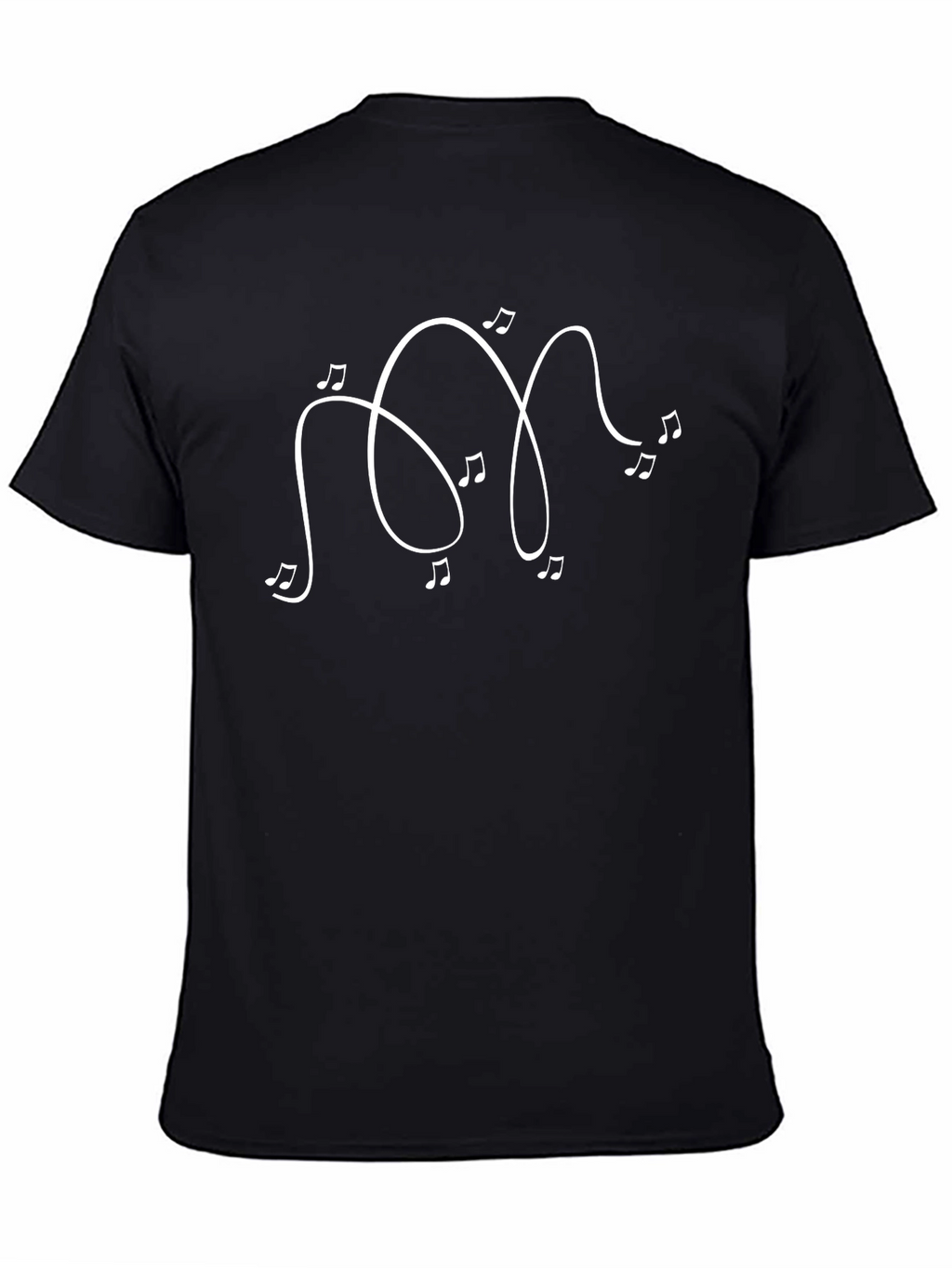 Musical Note Graphic Black T-Shirt