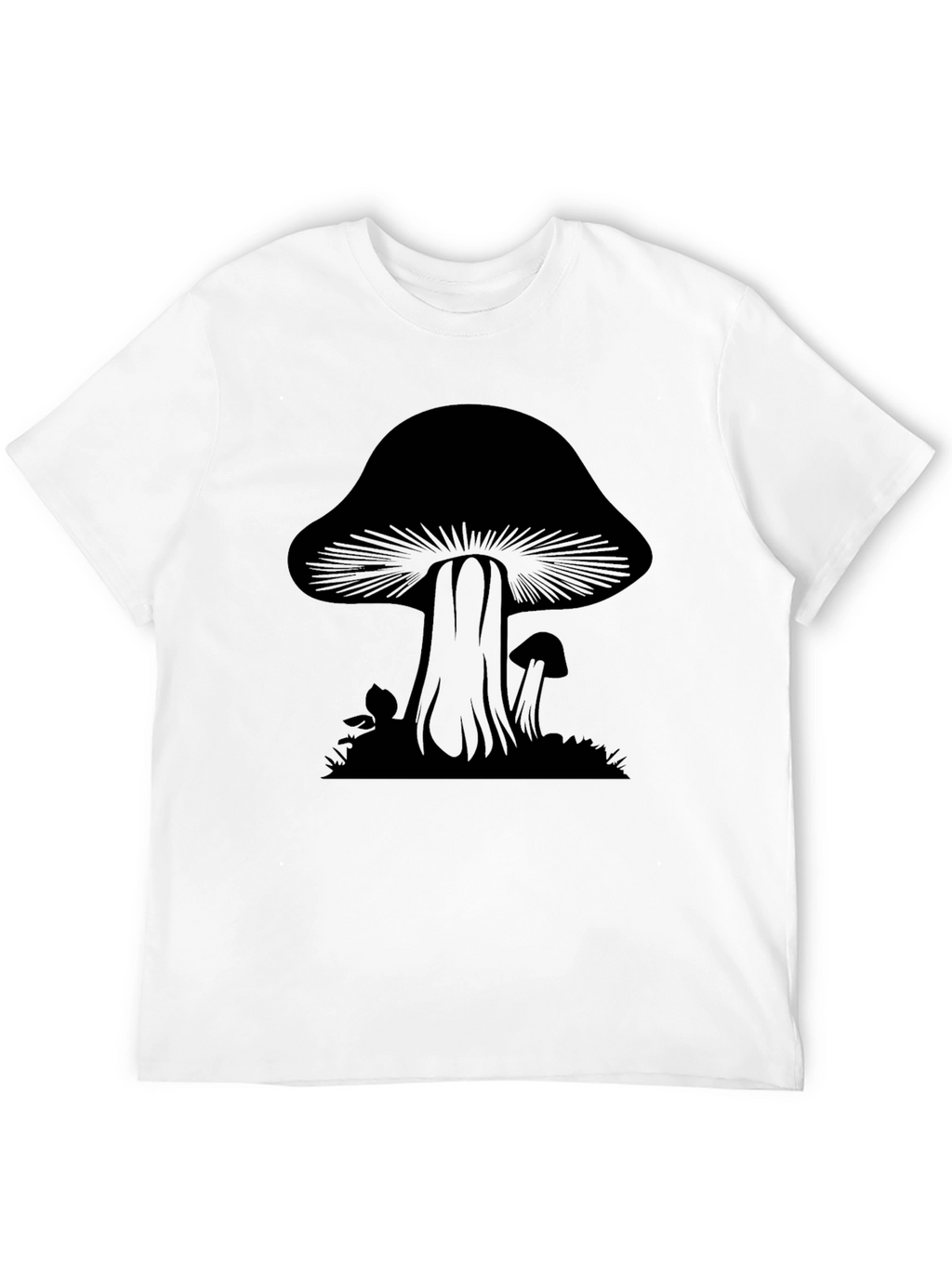 Mushroom Graphic Tee - Black Cotton Blend