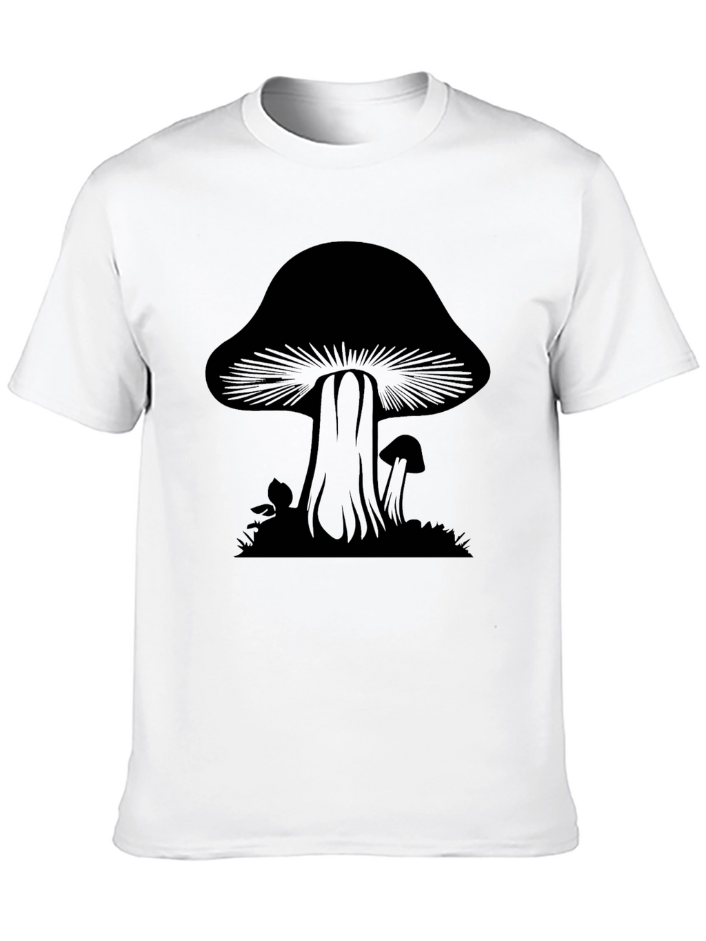 Mushroom Graphic Tee - Black Cotton Blend