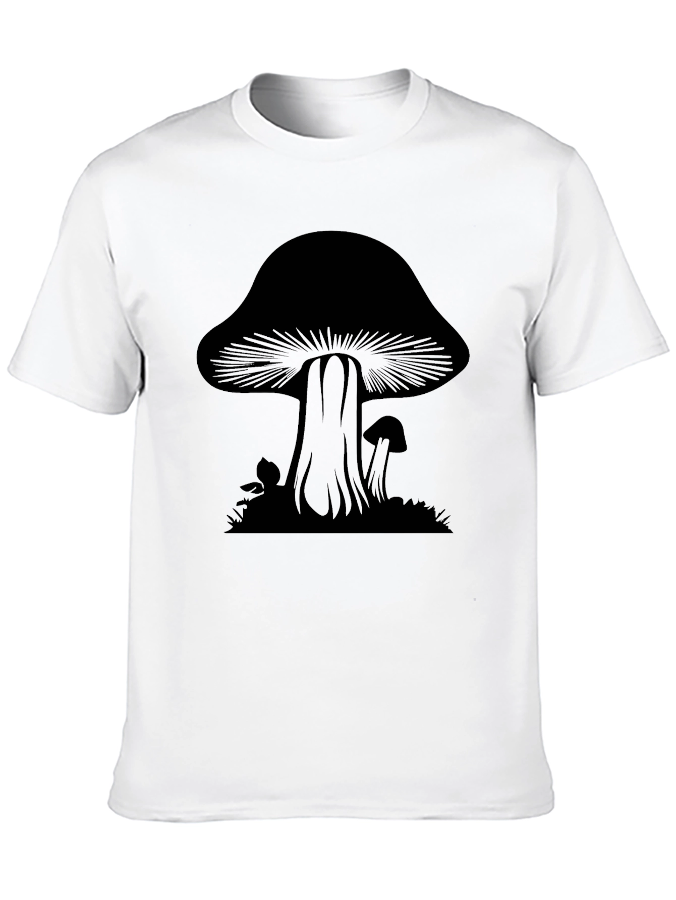 Mushroom Graphic Tee - Black Cotton Blend