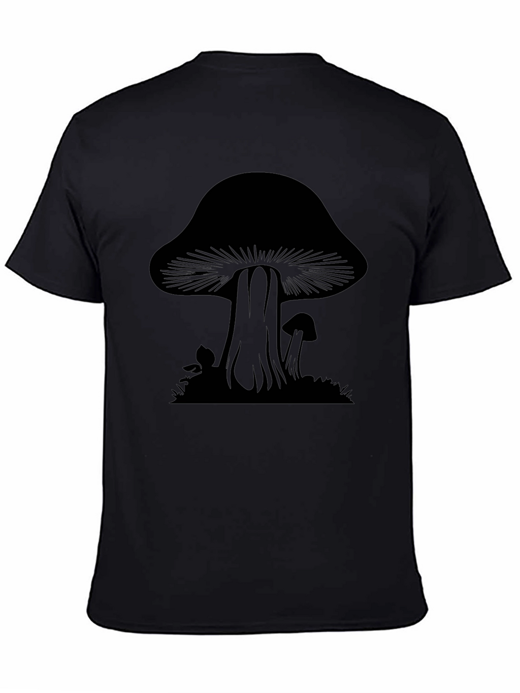 Mushroom Graphic Tee - Black Cotton Blend