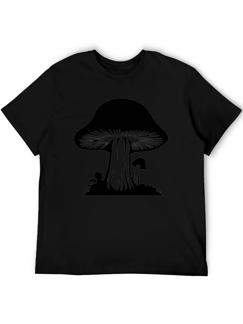 Mushroom Graphic Tee - Black Cotton Blend