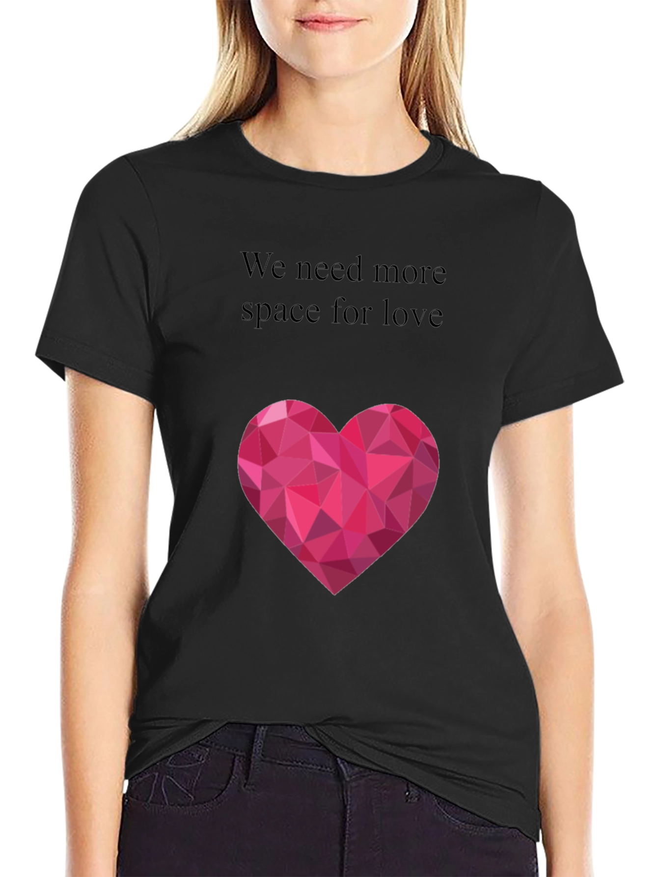 Geometric Heart T-Shirt - More Space for Love