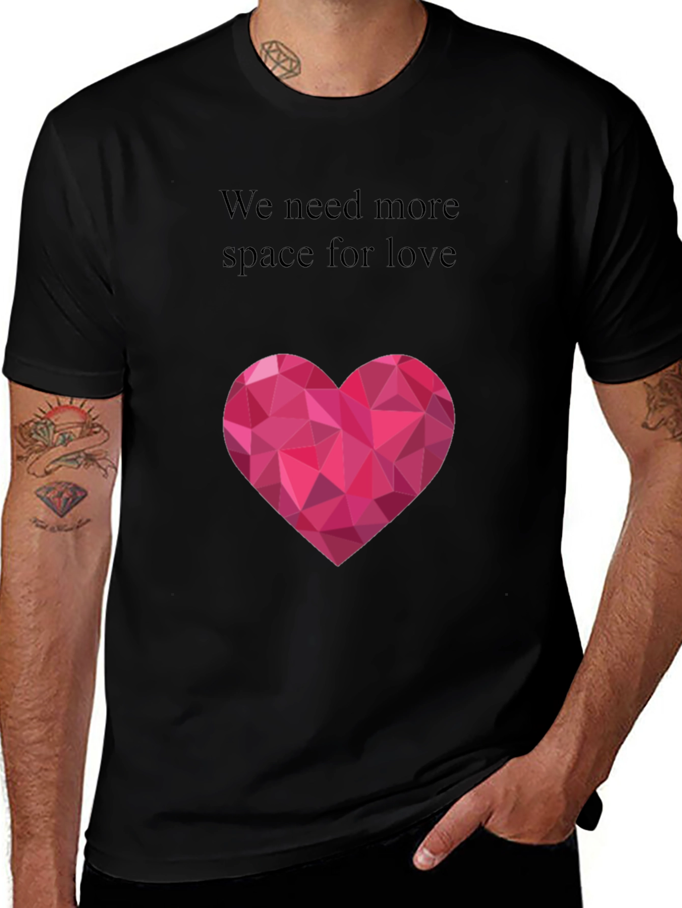 Geometric Heart T-Shirt - More Space for Love