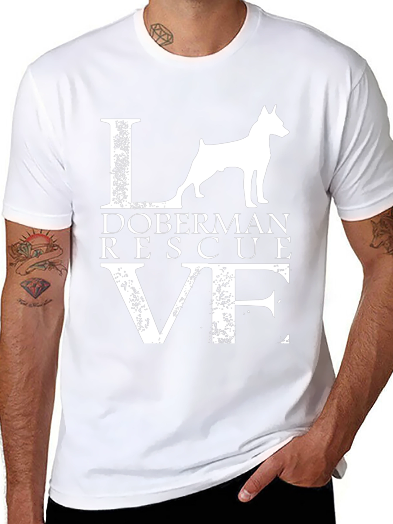 Doberman Rescue Love Graphic Tee