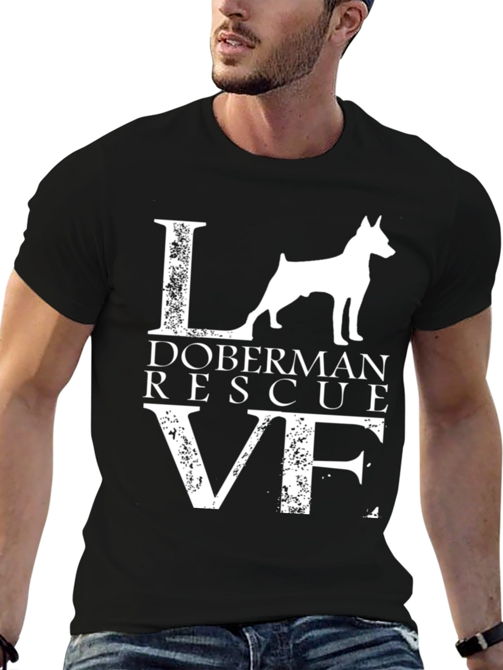 Doberman Rescue Love Graphic Tee