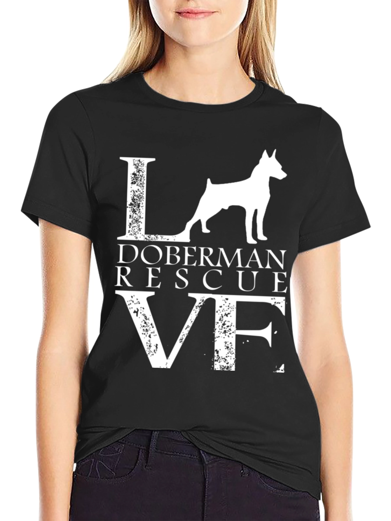 Doberman Rescue Love Graphic Tee