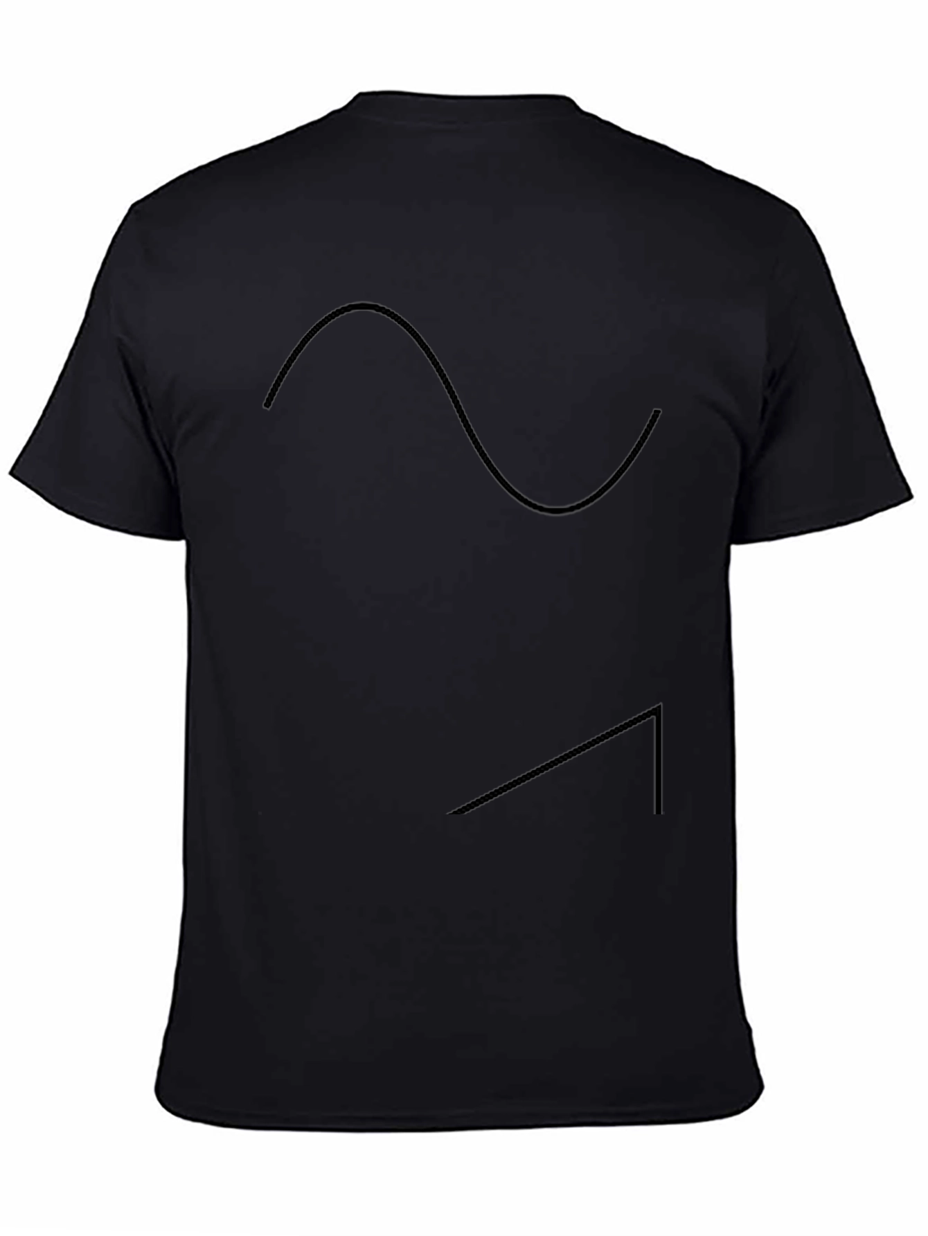 Modern Graphic Tee - Black Wavy Line Design