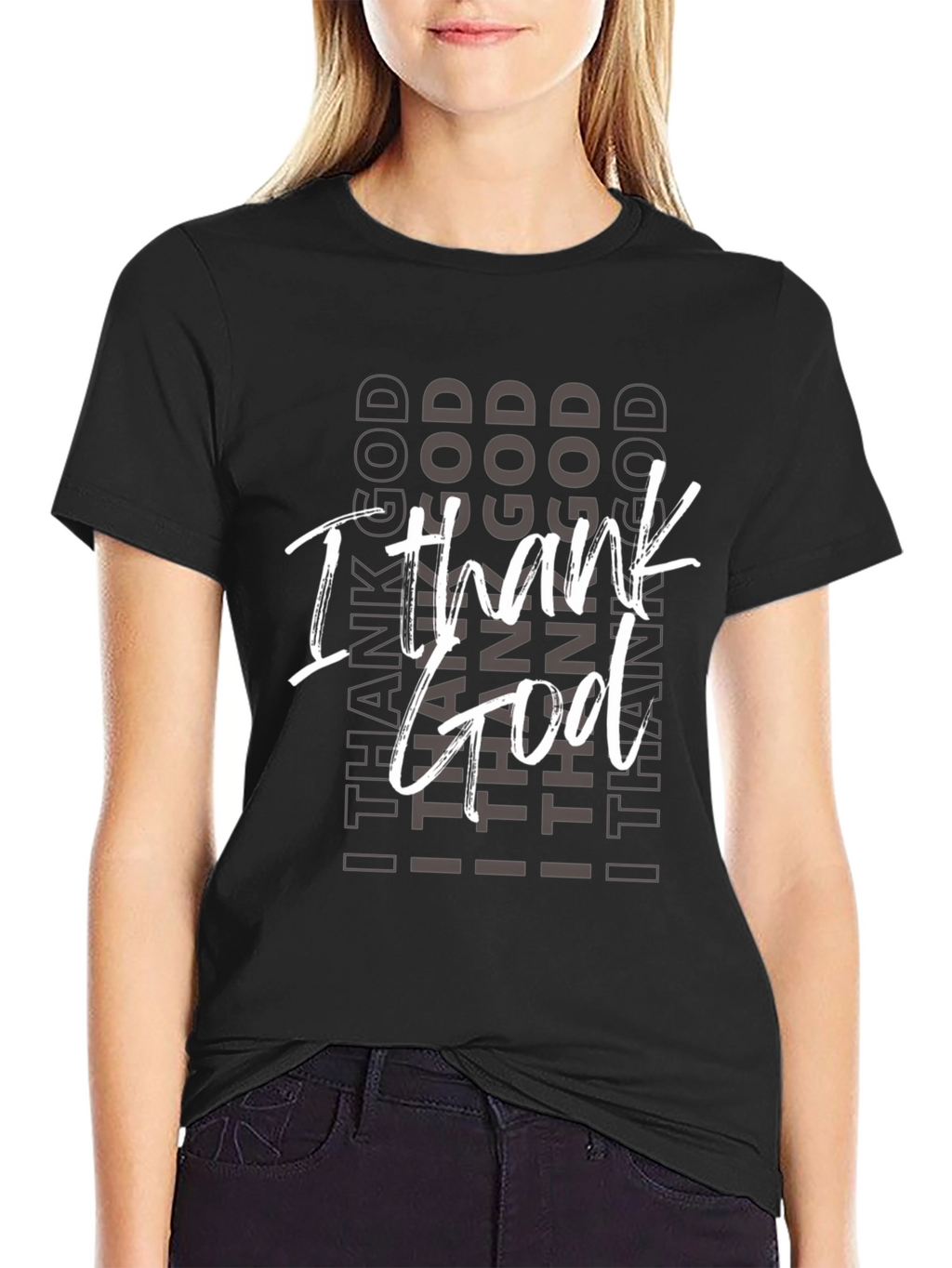 I Thank God Black Graphic Tee