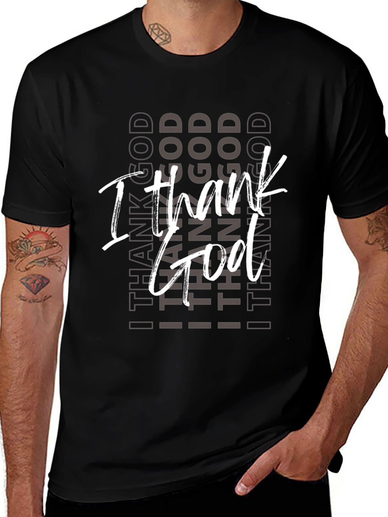 I Thank God Black Graphic Tee