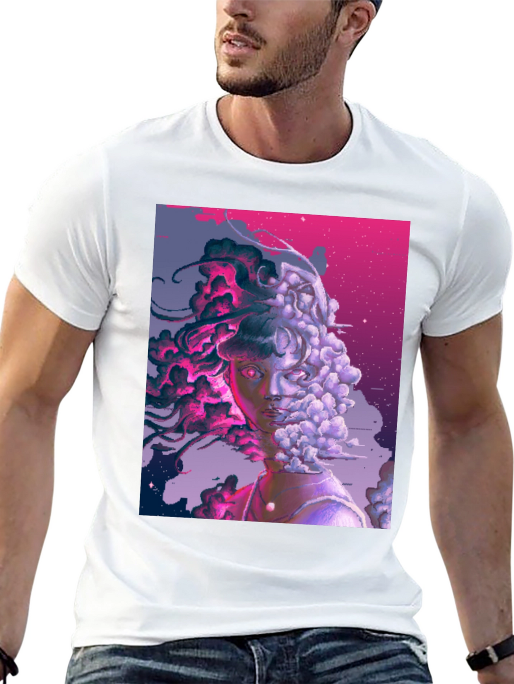 Artistic Pixelated Portrait Tee