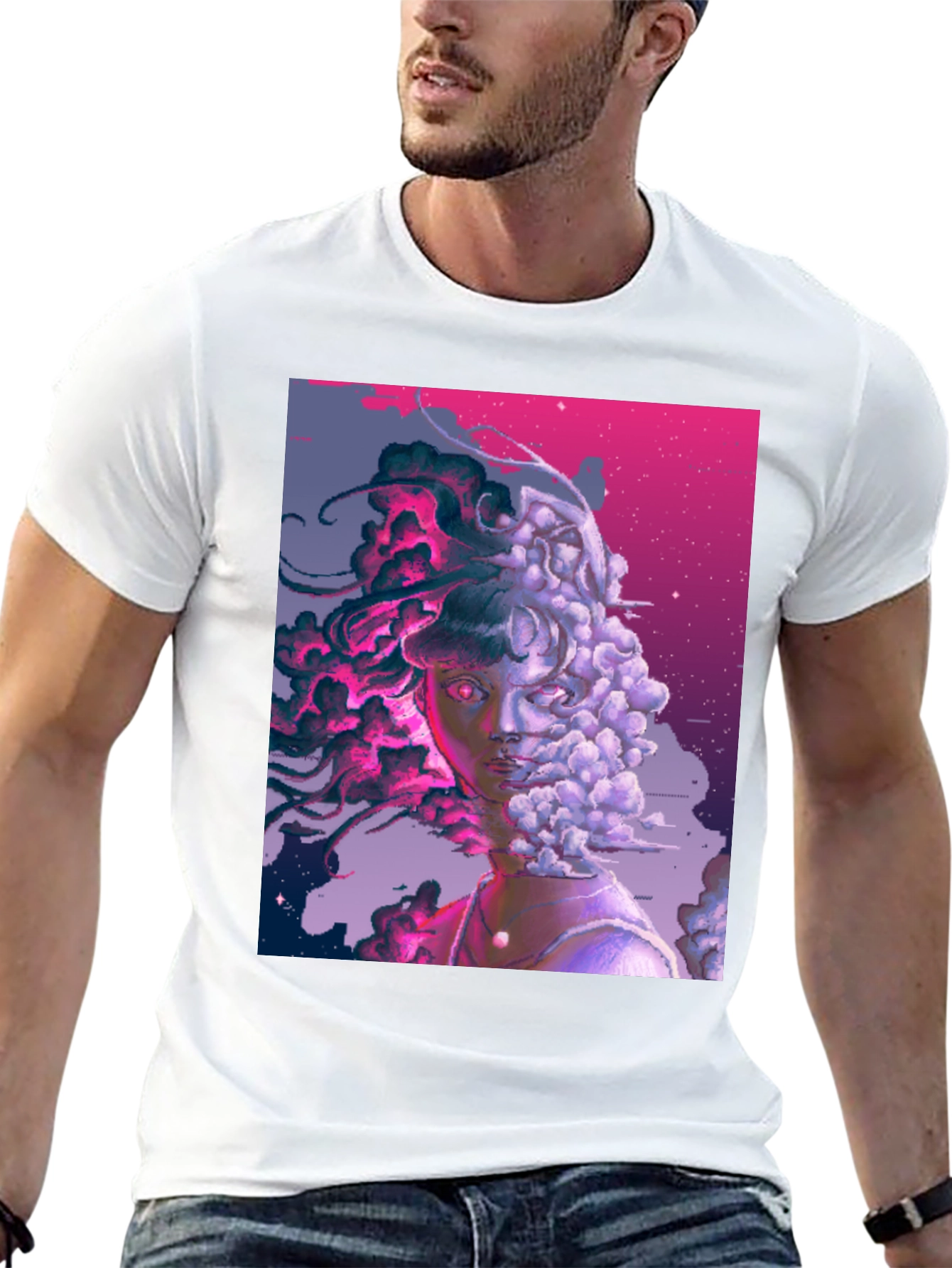 Artistic Pixelated Portrait Tee