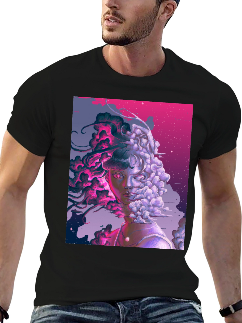 Artistic Pixelated Portrait Tee