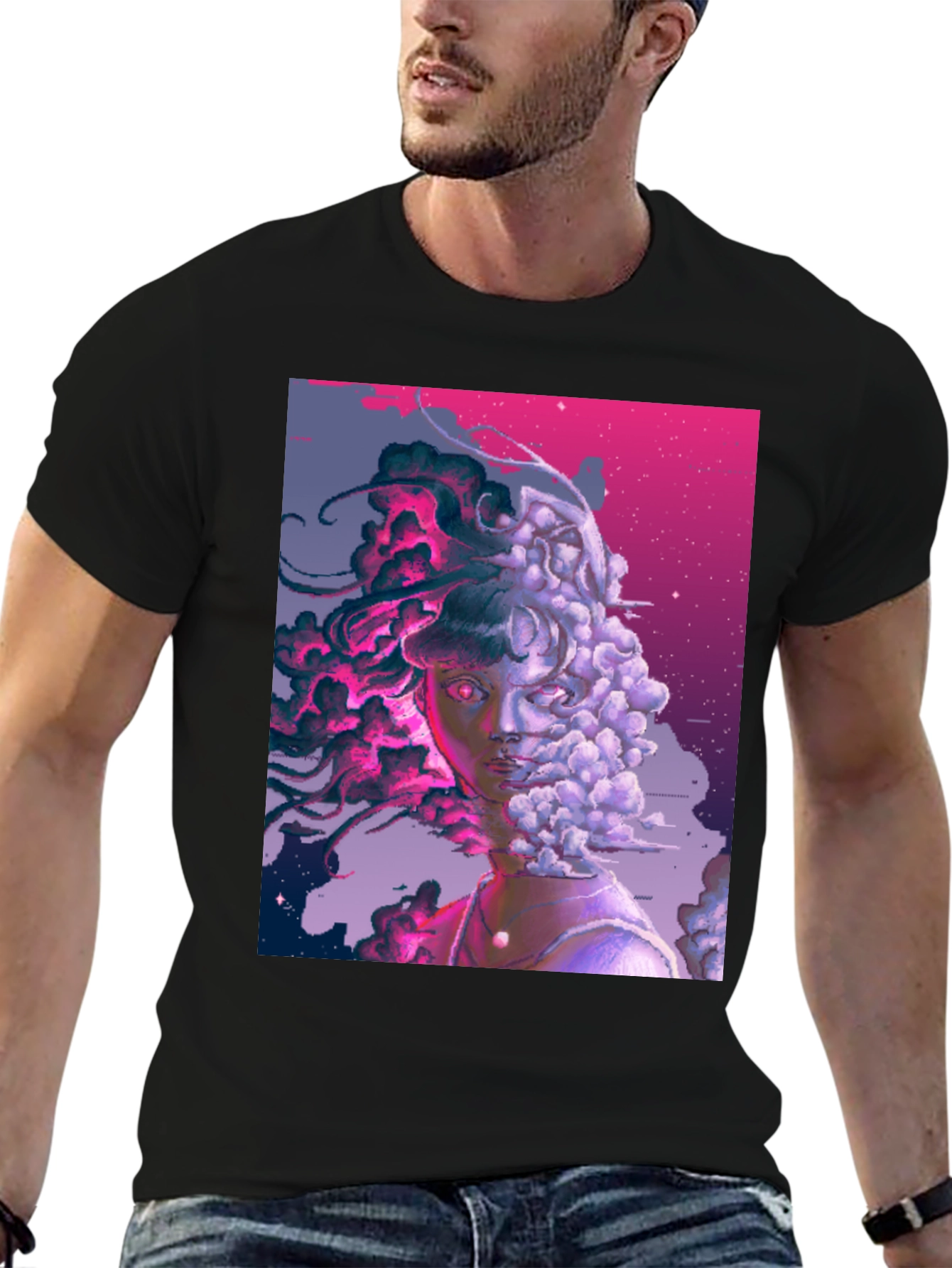 Artistic Pixelated Portrait Tee