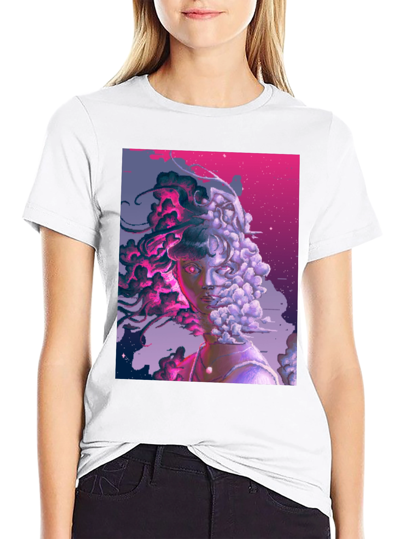 Artistic Pixelated Portrait Tee