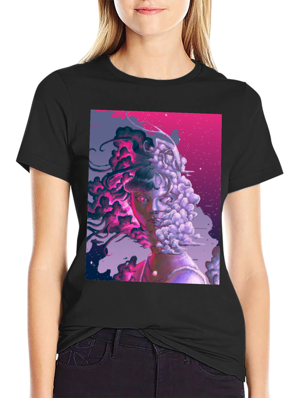 Artistic Pixelated Portrait Tee