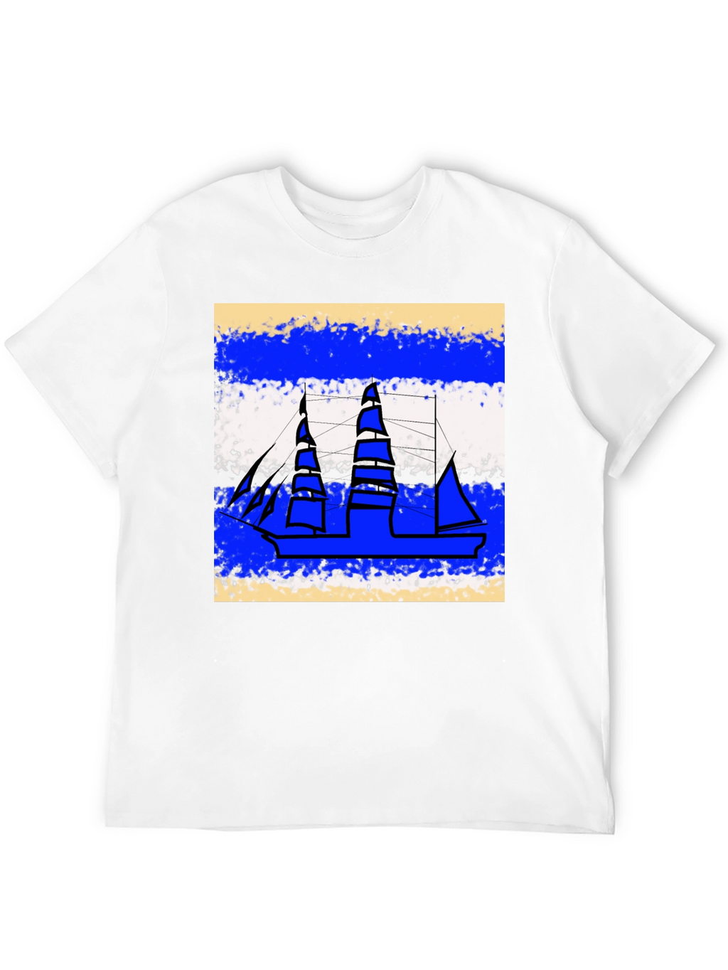 Nautical Ship Graphic Tee - Casual Style